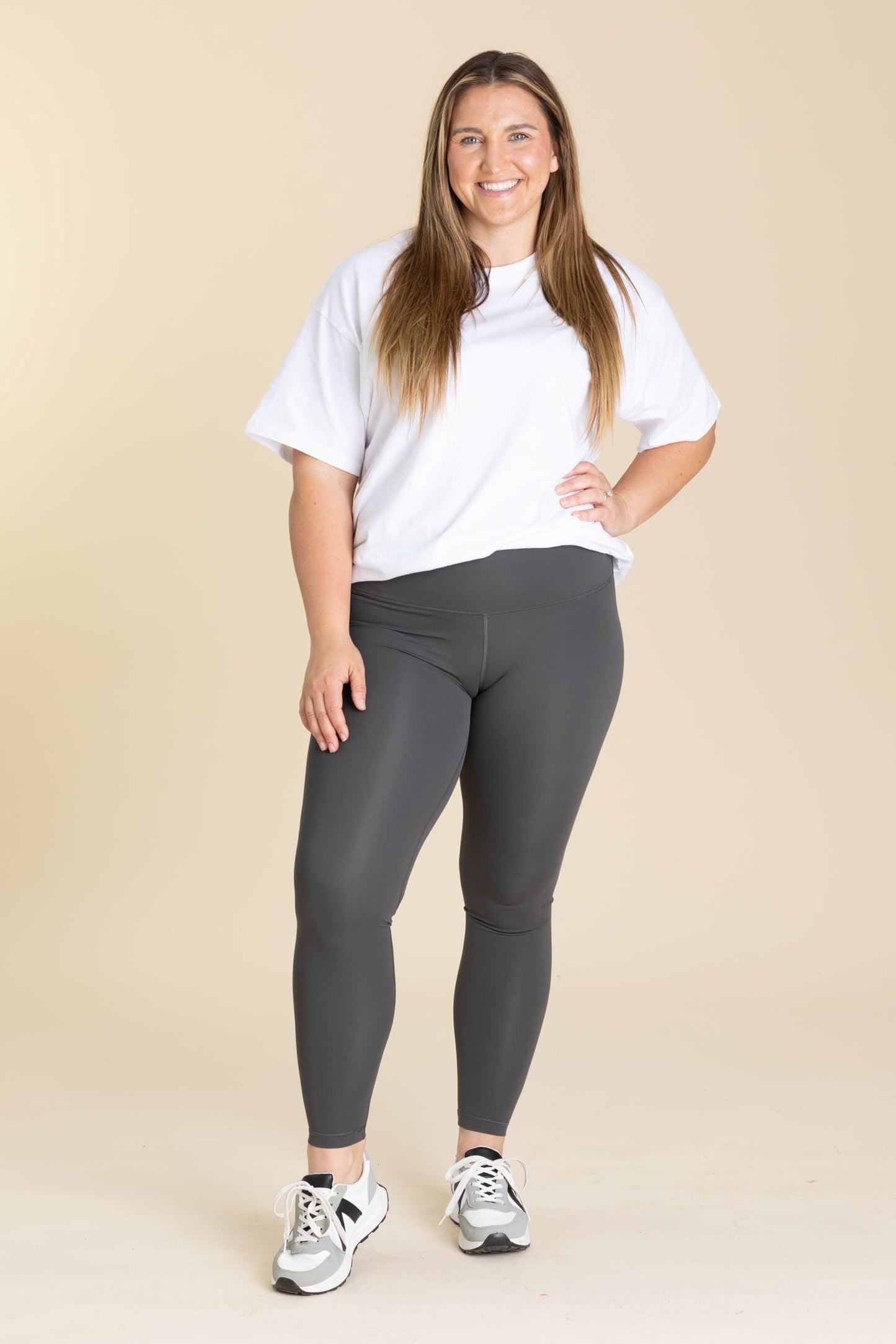Solid Nylon Active Leggings