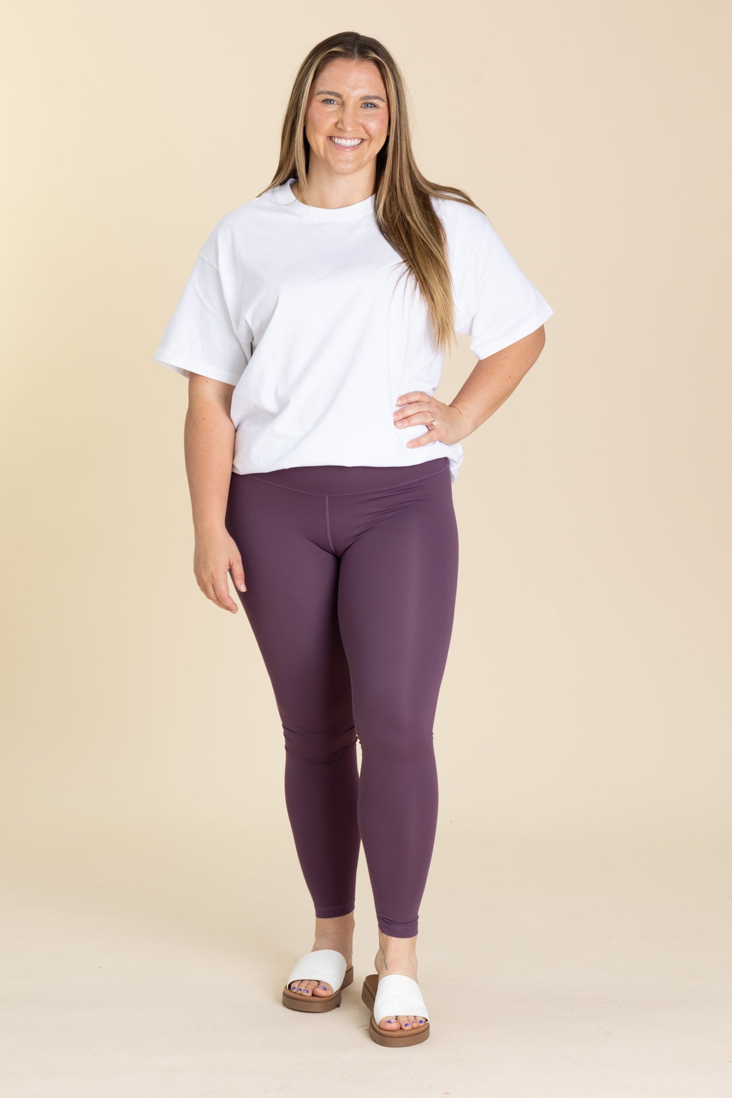 Solid Nylon Active Leggings