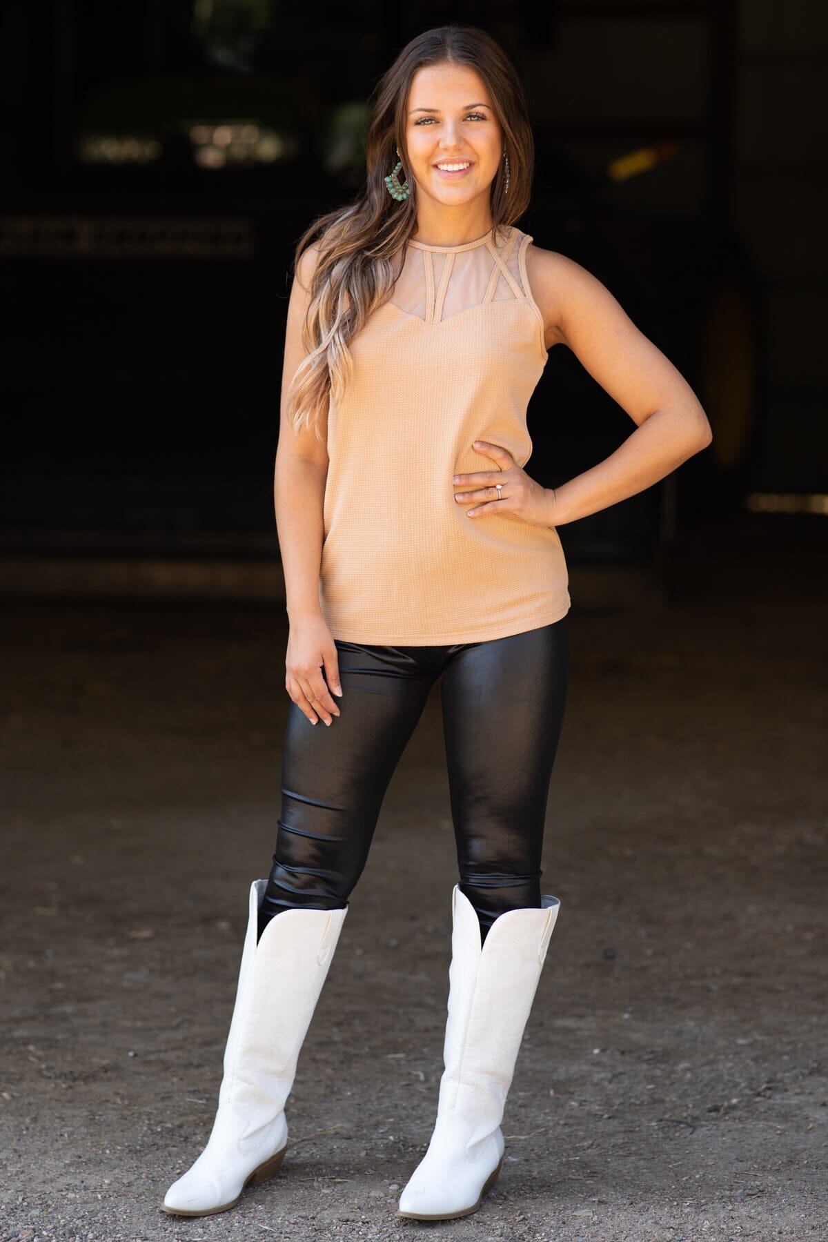 Tan Mesh Detail Tank