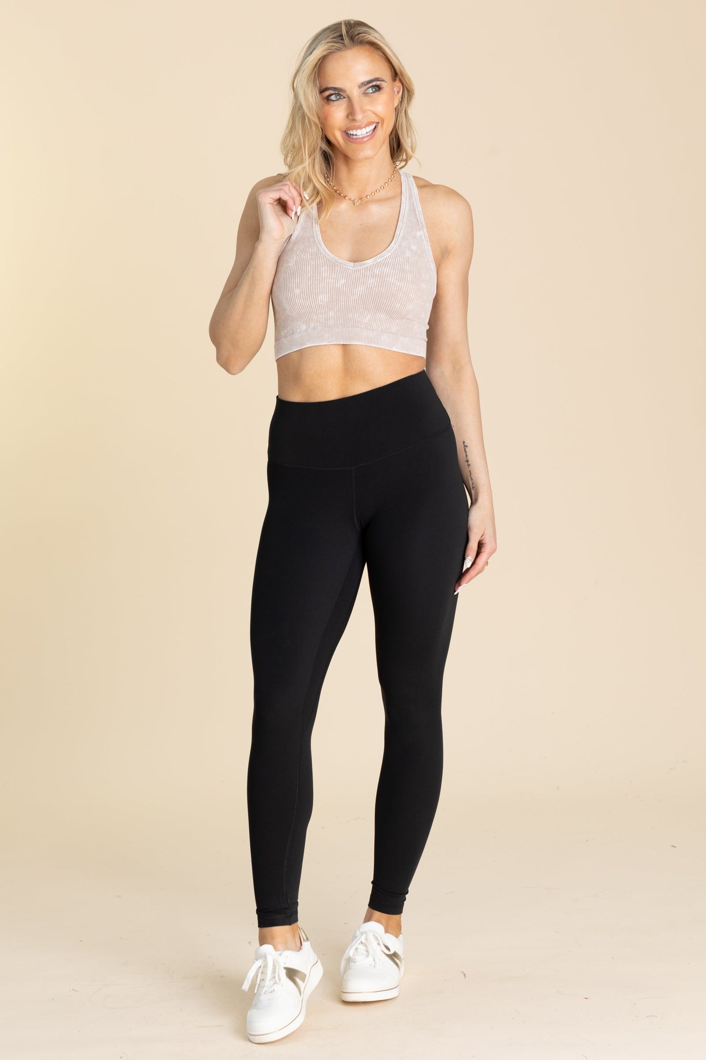 Solid Nylon Active Leggings