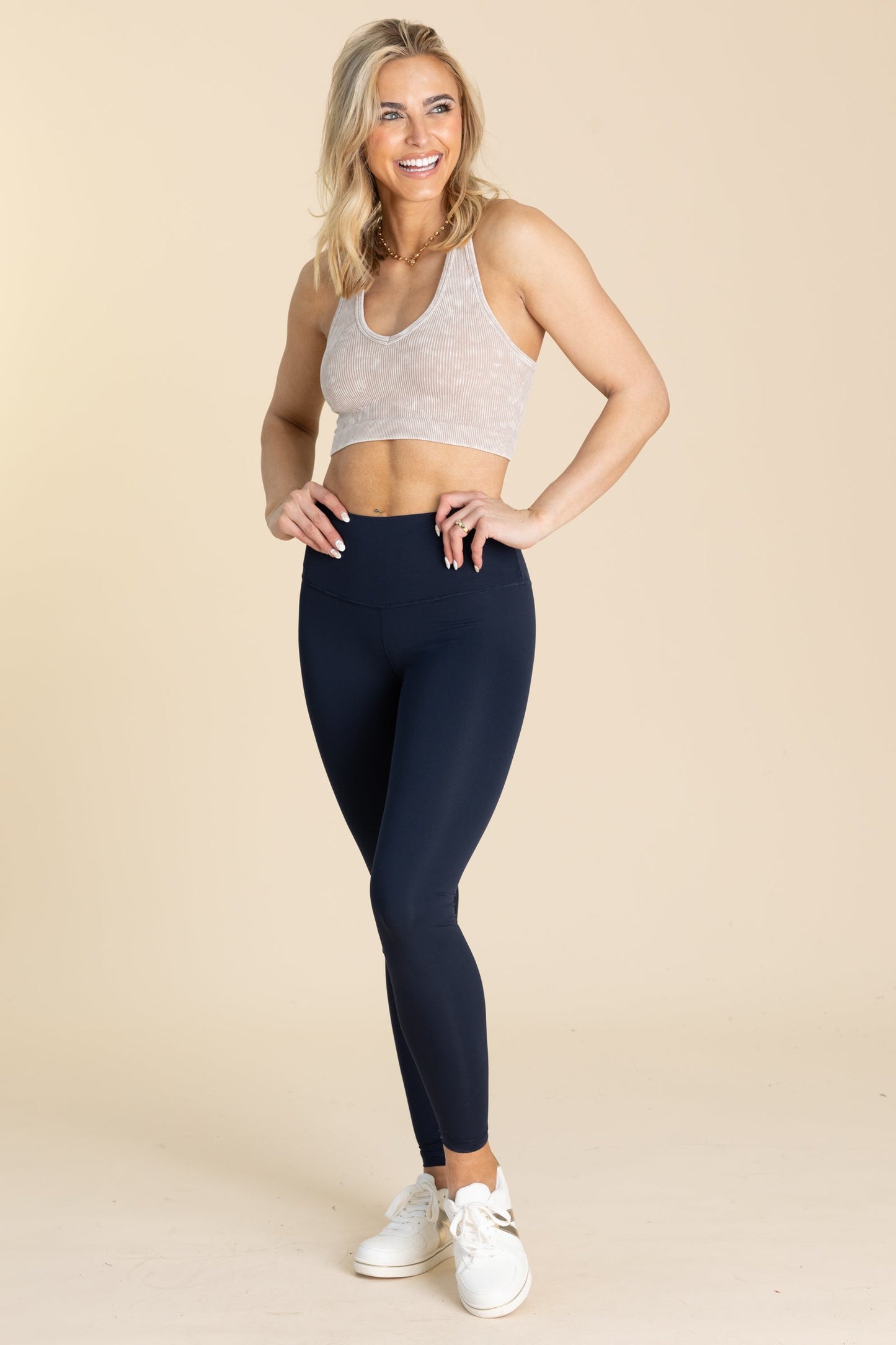 Solid Nylon Active Leggings