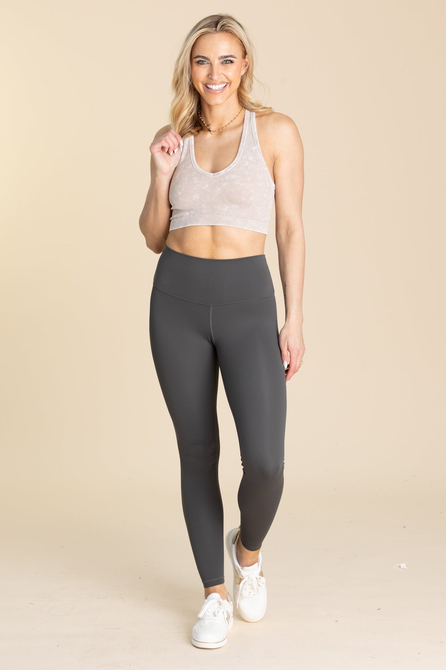 Solid Nylon Active Leggings