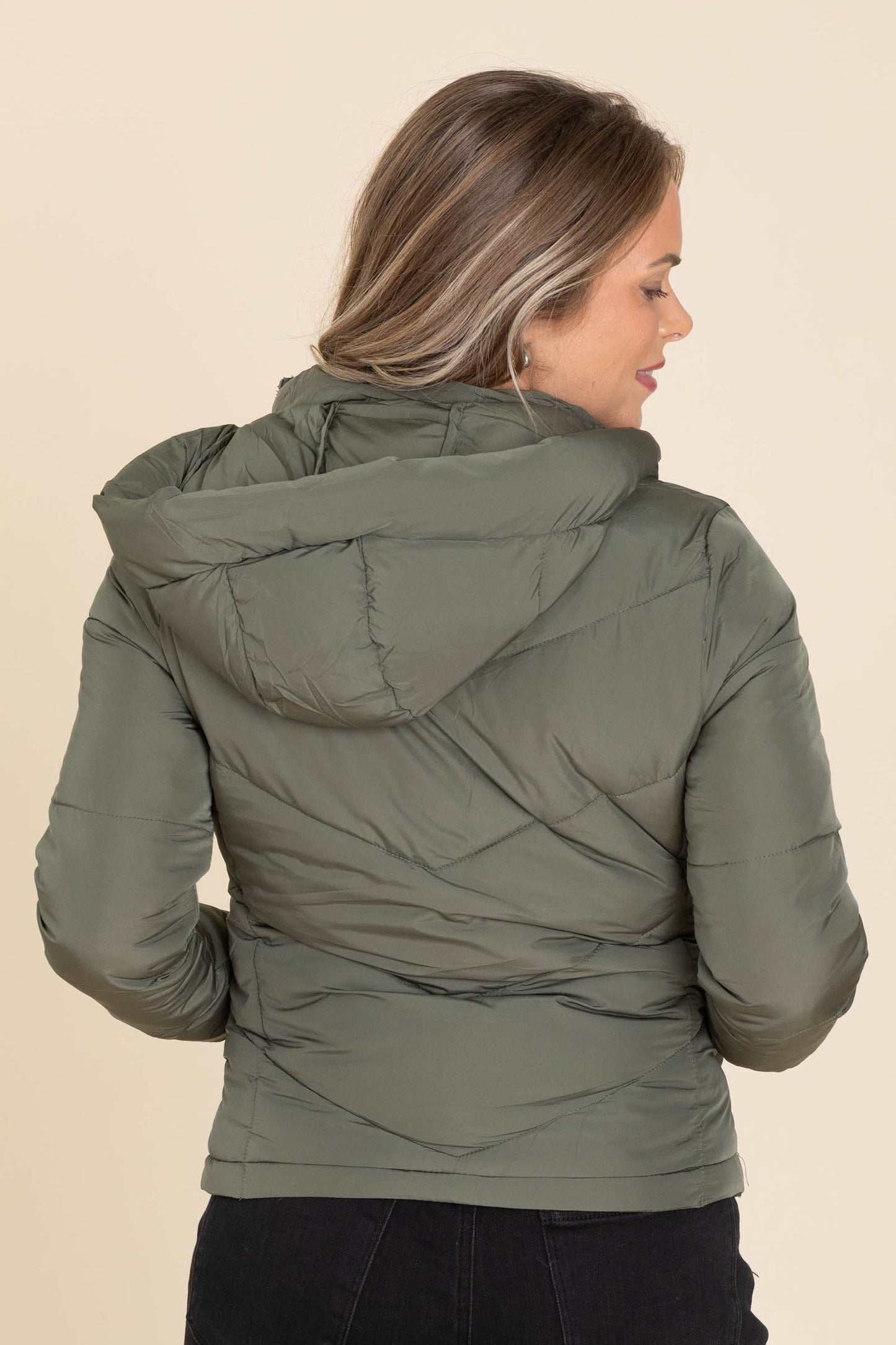 Chevron Puffer Hooded Coats