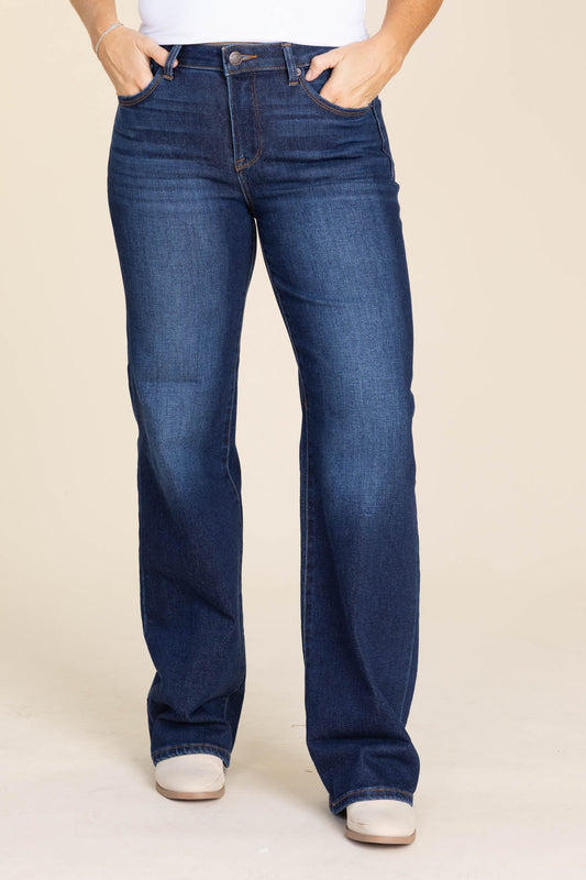 J21 Dark Wash Mid Rise Wide Leg Jeans