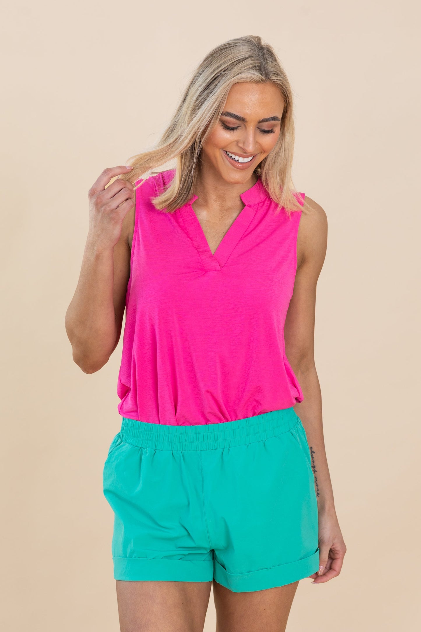 Athleisure Shorts With Cuff