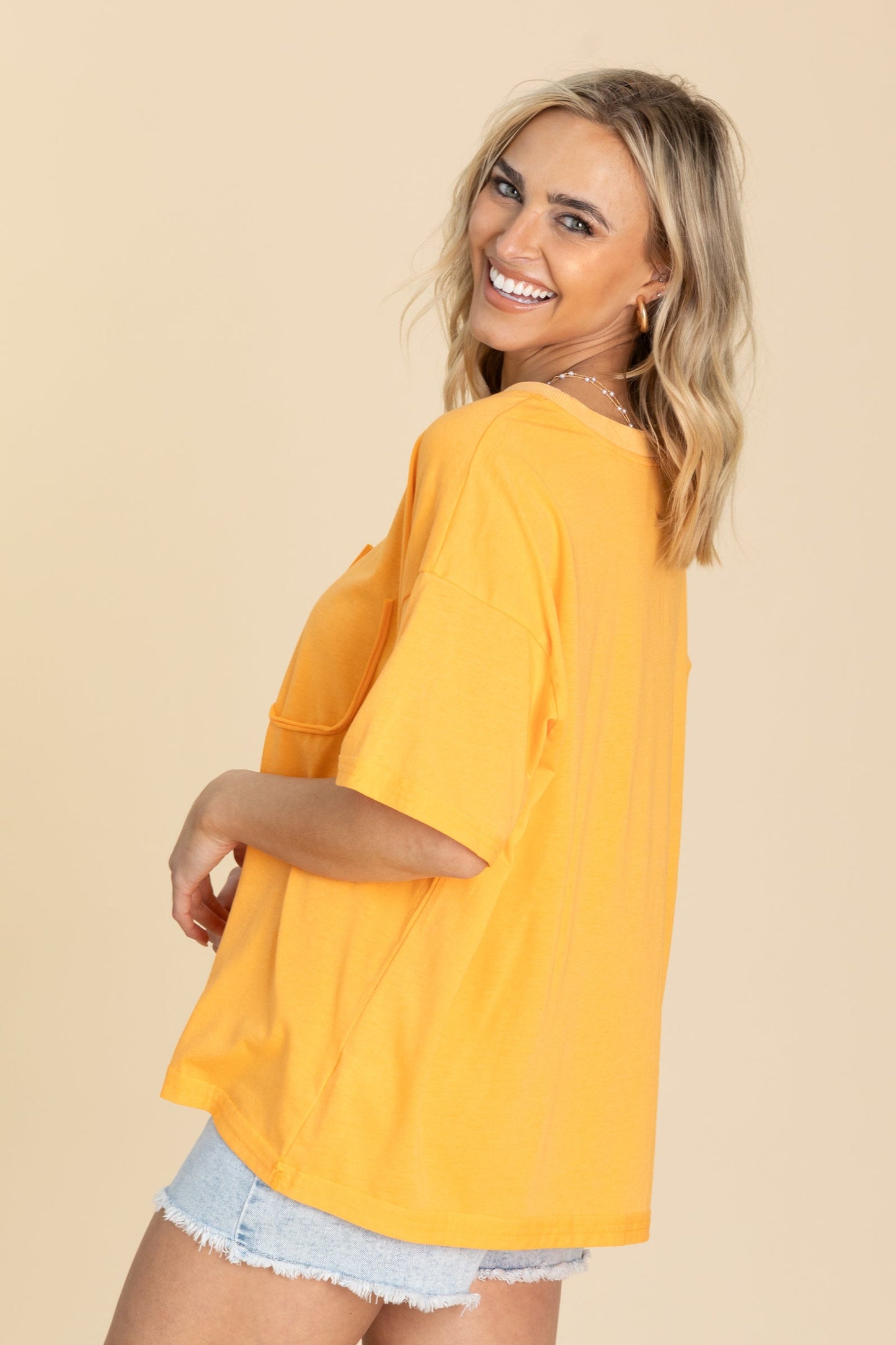 Washed Relaxed Fit Short Sleeve Knit Tops