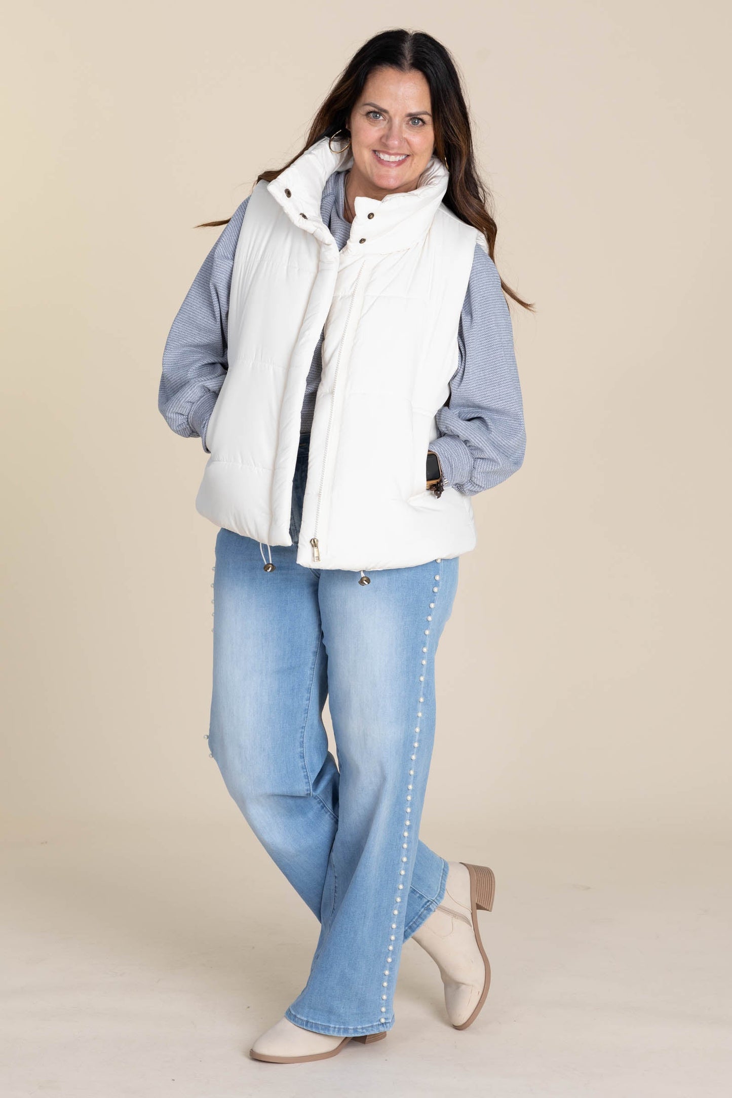 Soft Knit Mini Wave Long Sleeve Tops