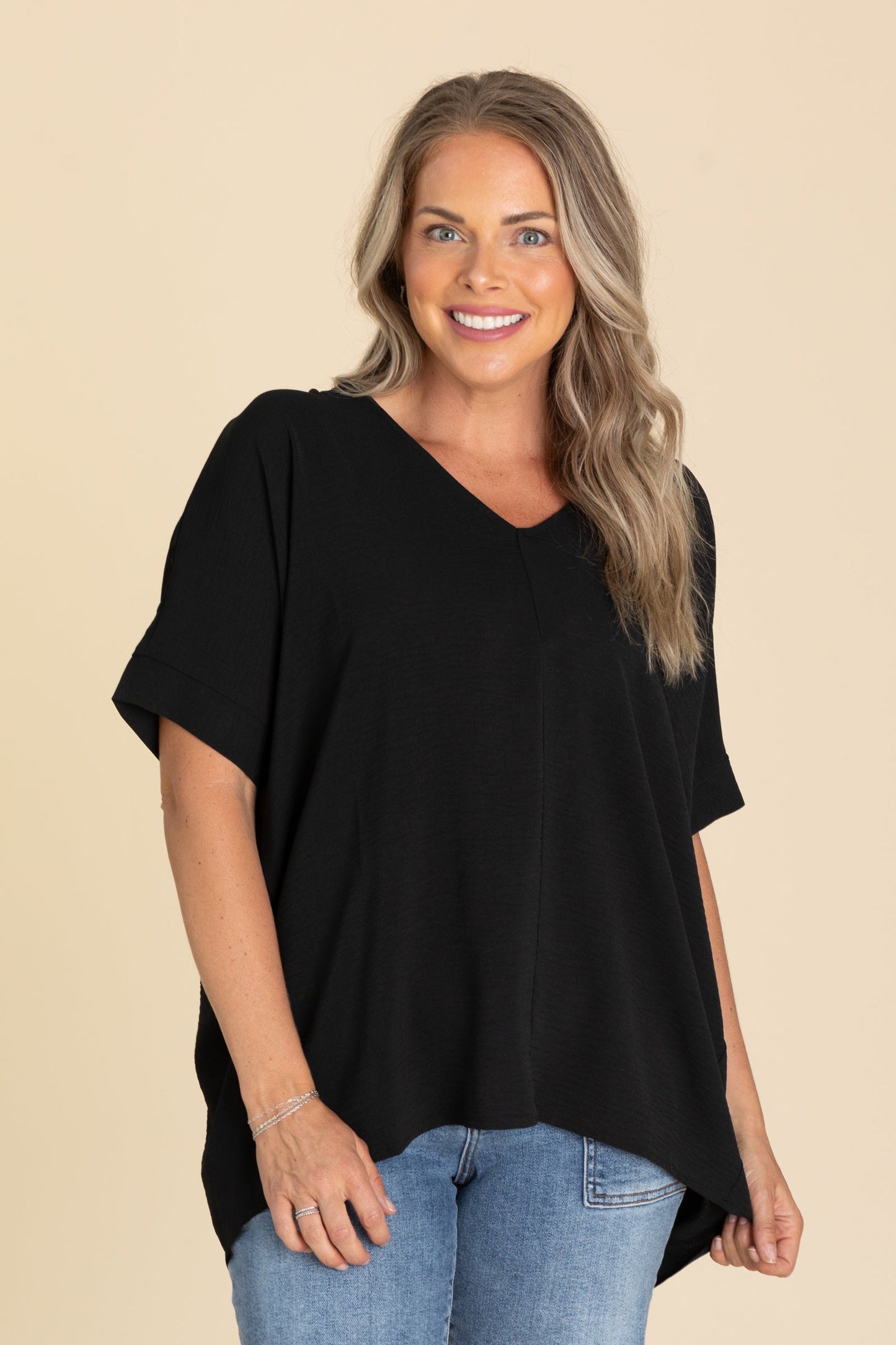 V-Neck Dolman Sleeve Airflow Top