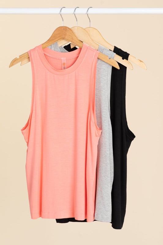 Raw Edge Flowy Knit Tank Tops