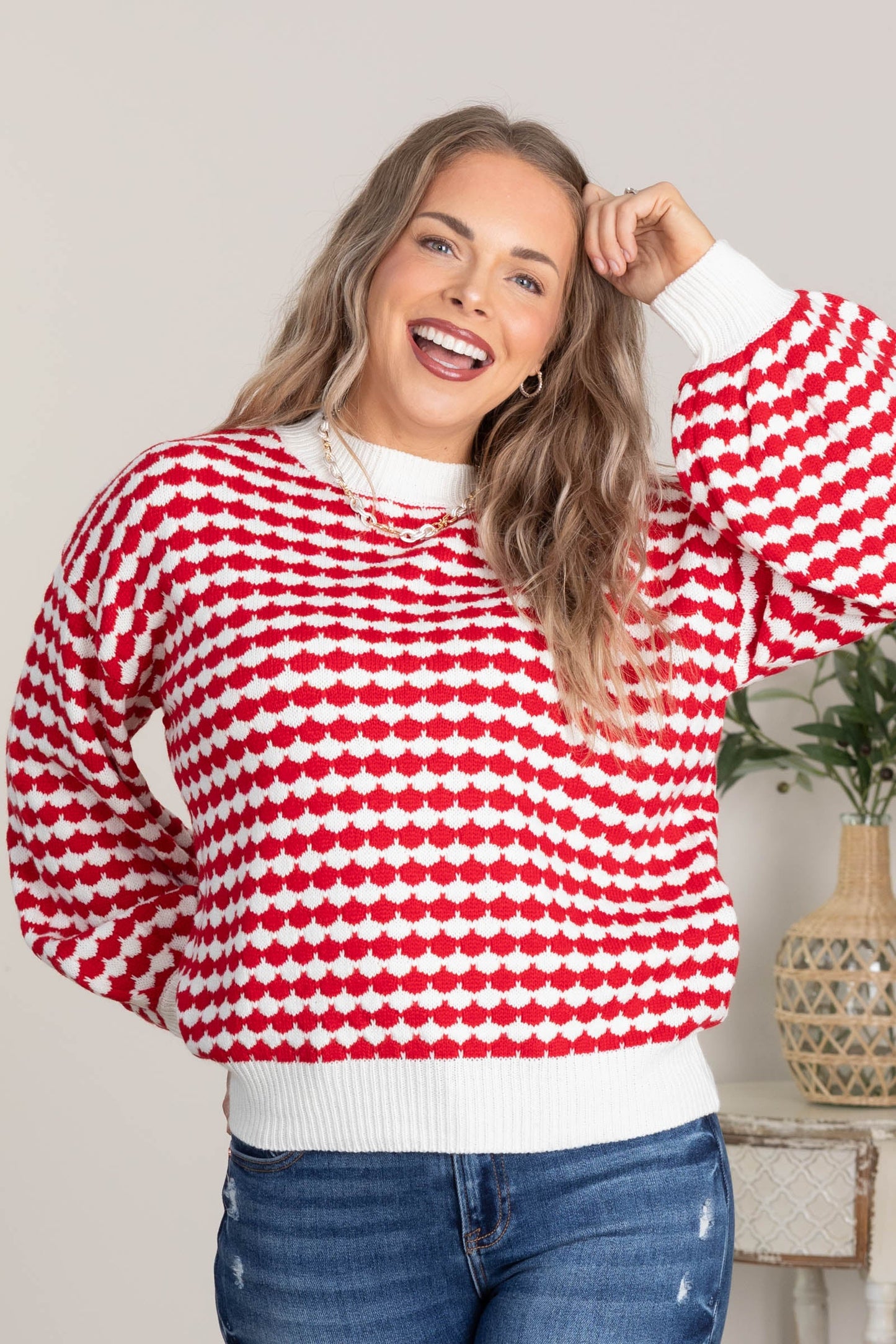 Red Christmas Spirit Sweater by Filly Flair