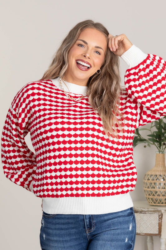 Red Christmas Spirit Sweater by Filly Flair