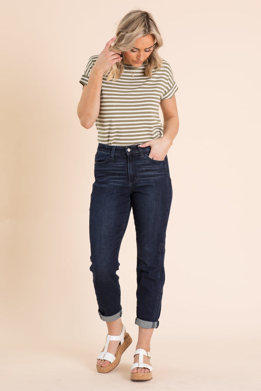 Judy Blue Dark Wash Boyfriend Jeans
