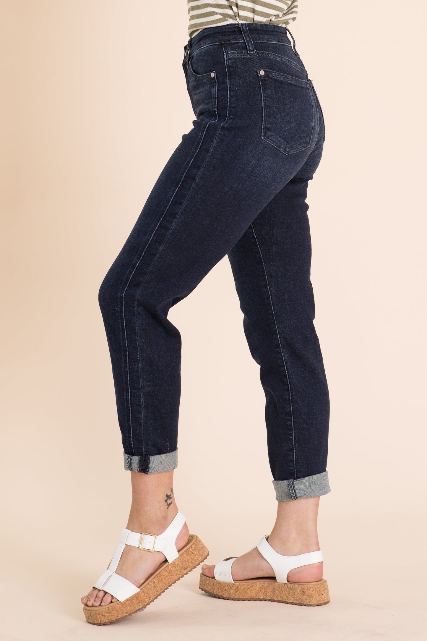 Judy Blue Dark Wash Boyfriend Jeans