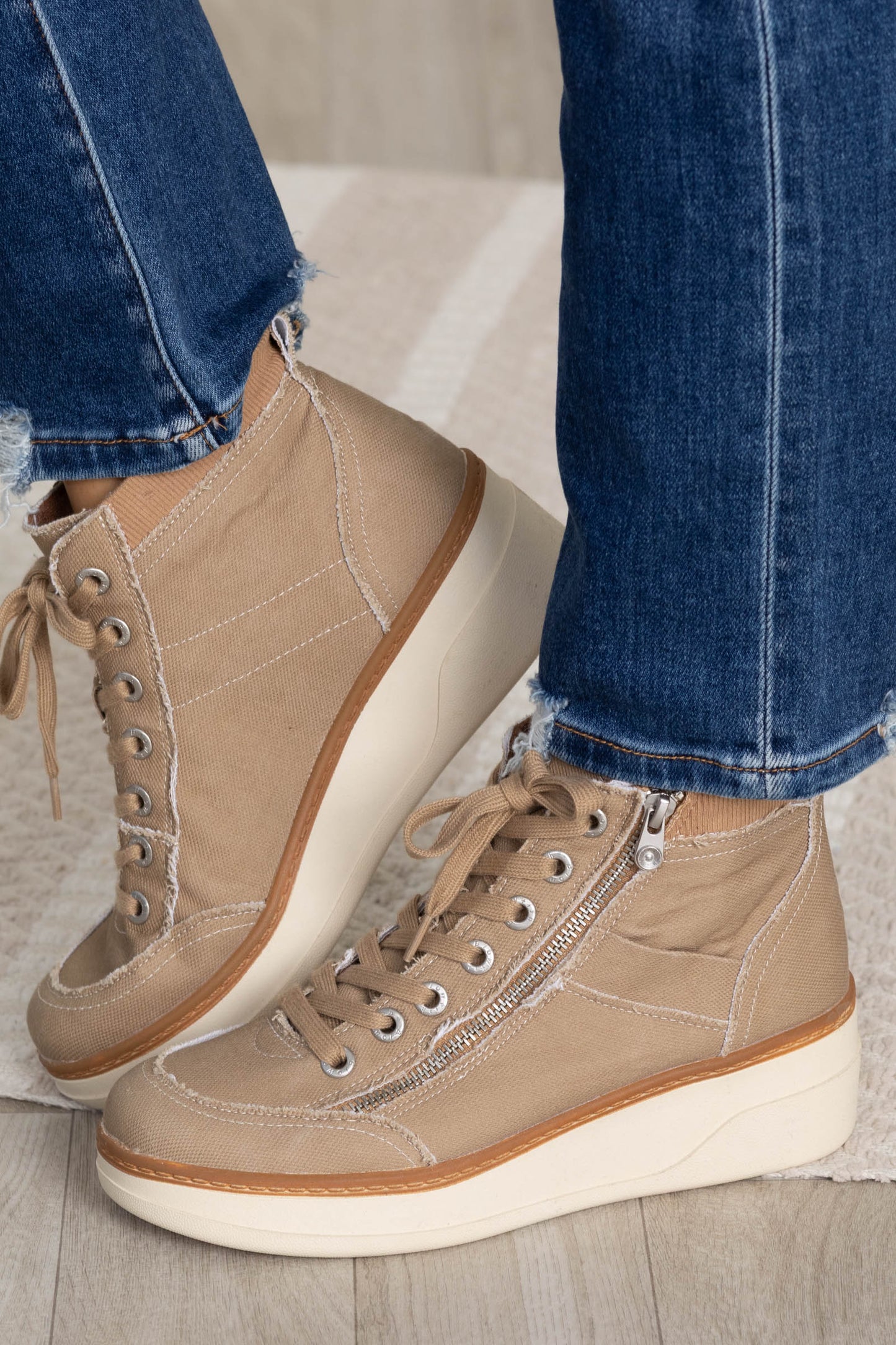 Blowfish Canvas Wedge Sneakers With Zipper