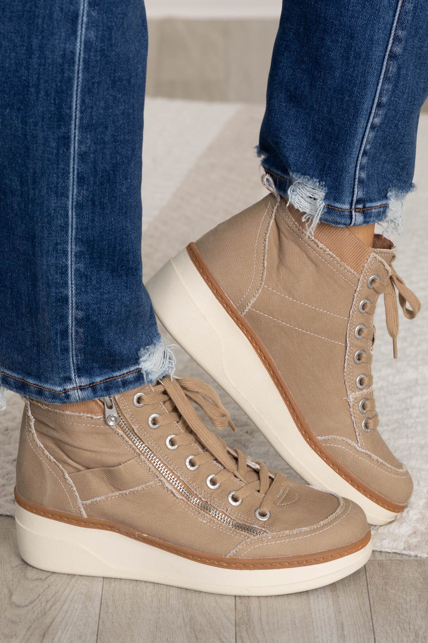 Blowfish Canvas Wedge Sneakers With Zipper