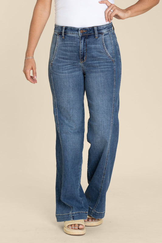Judy Blue High Waist Trouser Wide Leg Jeans
