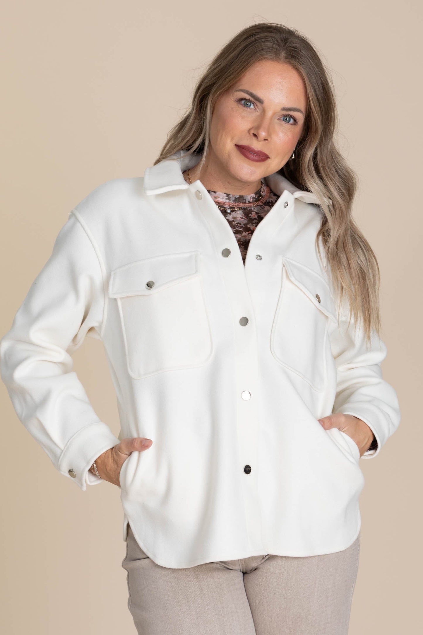 Collared Shackets With Chest Pocket