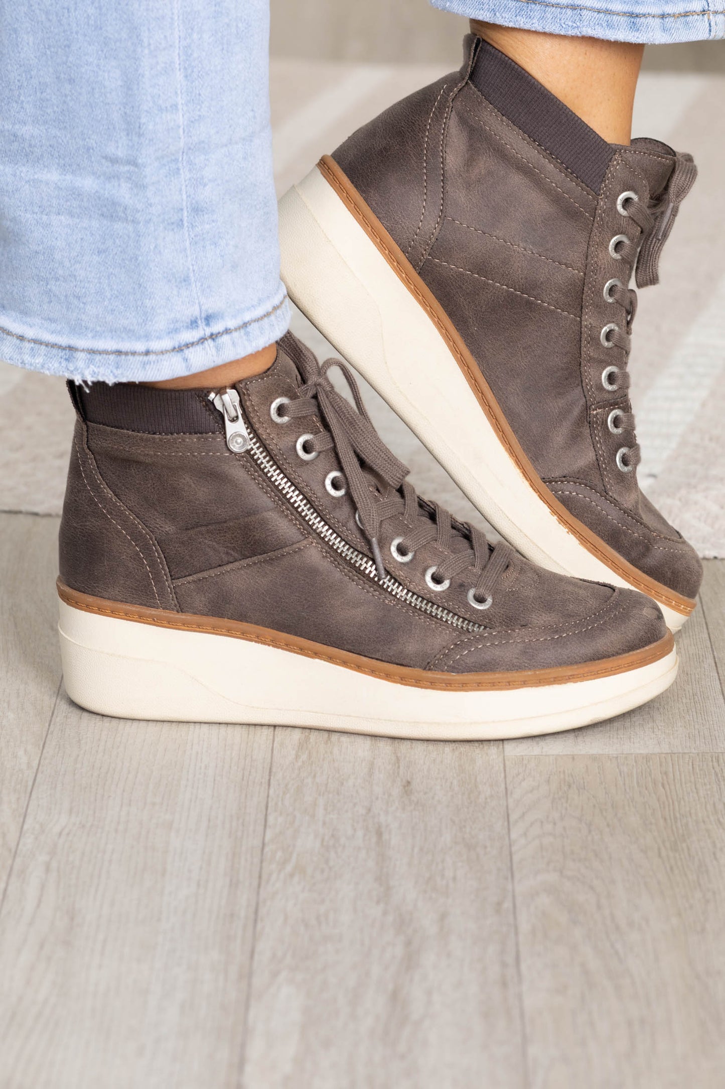 Blowfish Canvas Wedge Sneakers With Zipper