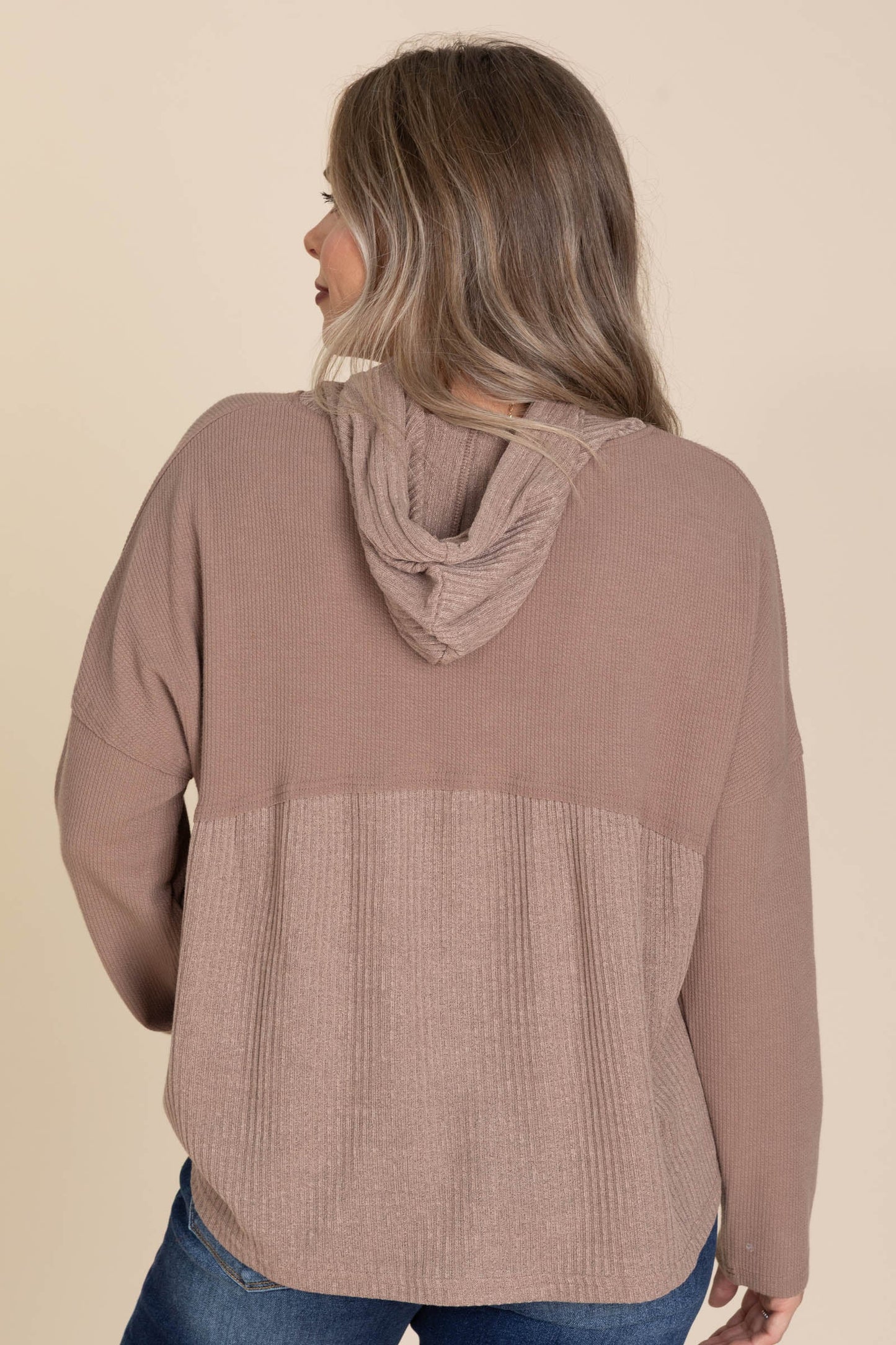 Mocha Hooded Babydoll Top