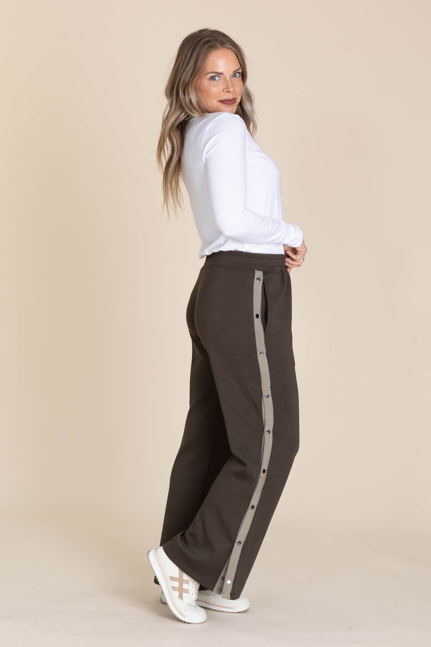 Dark Olive Snap Scuba Pants