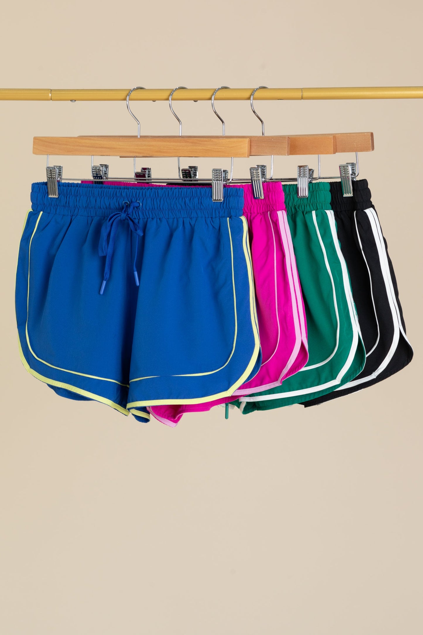 Two Tone Activewear Shorts With Lining