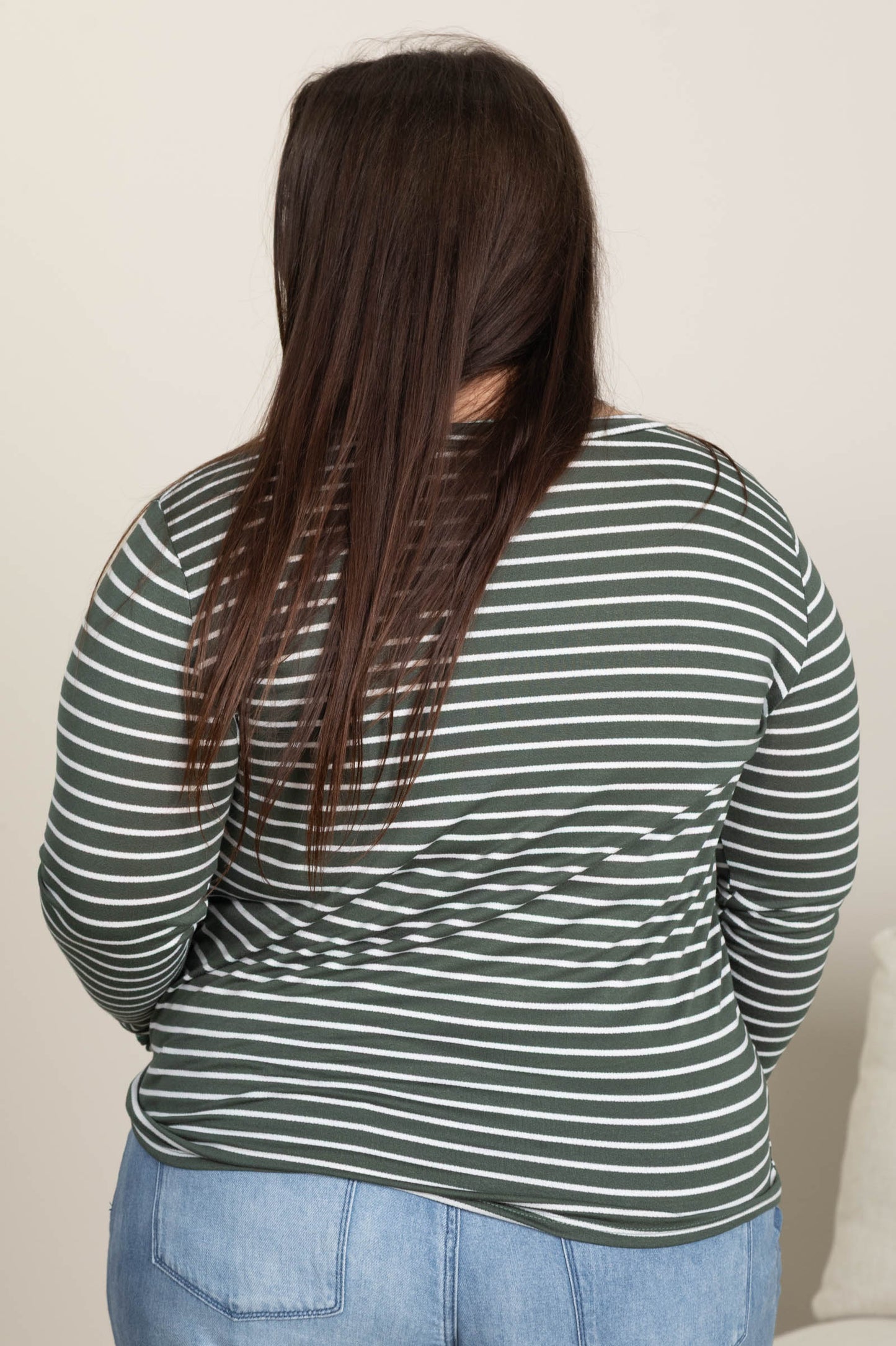 Striped Long Sleeve Knit Tops