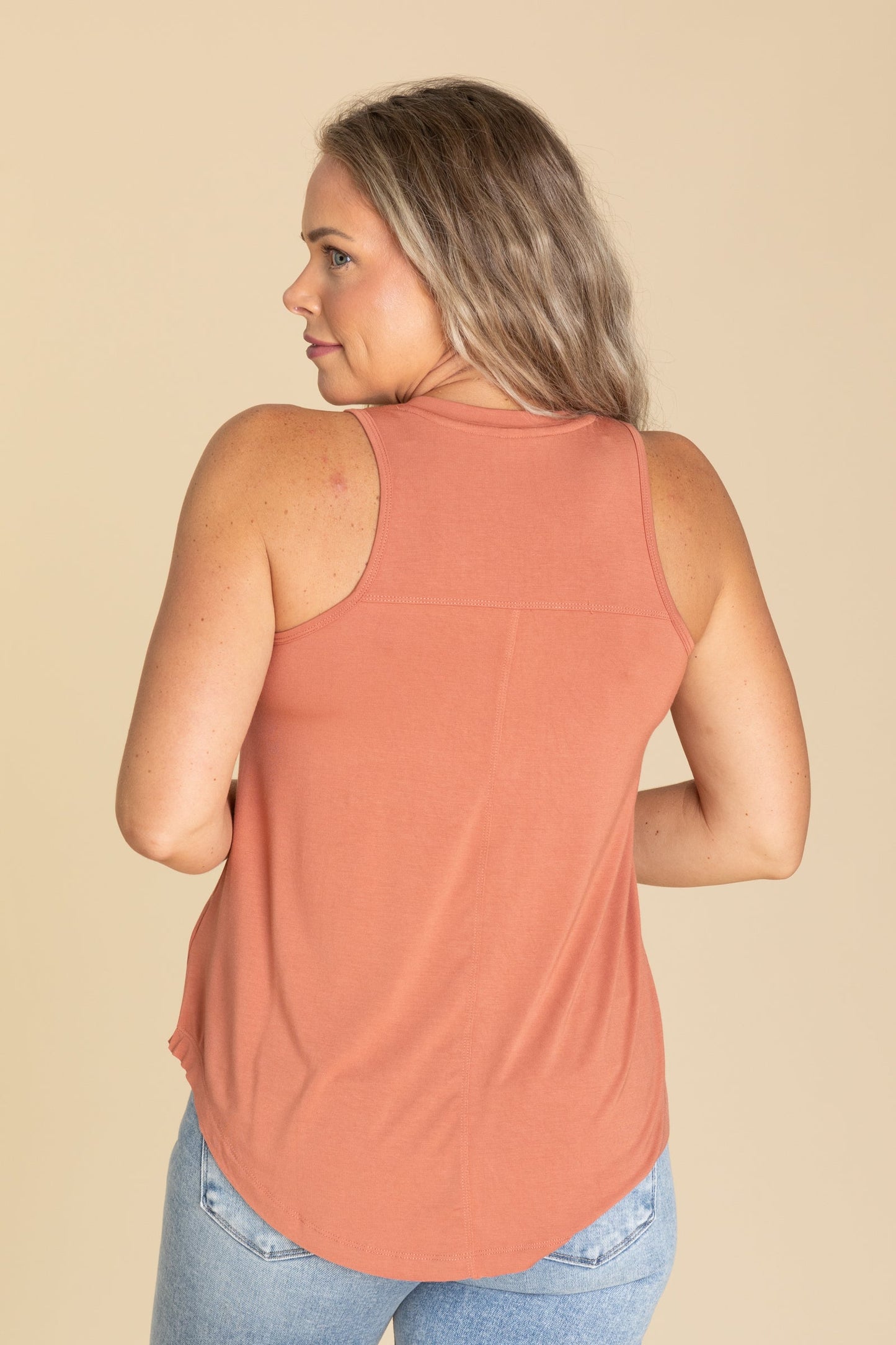 Soft V-Neck Knit Tank Top