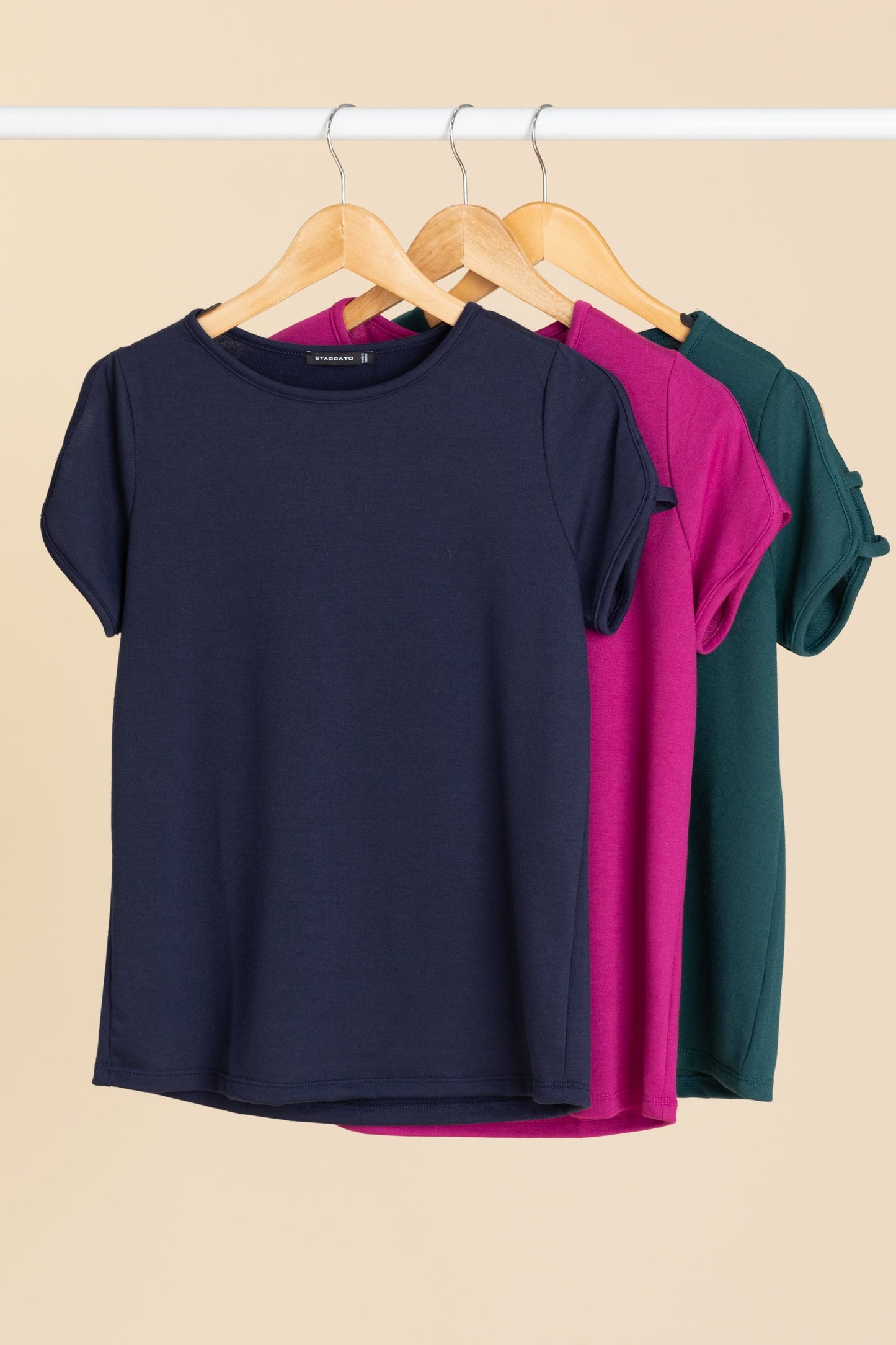 Cut Out Short Sleeve Terry Knit Top