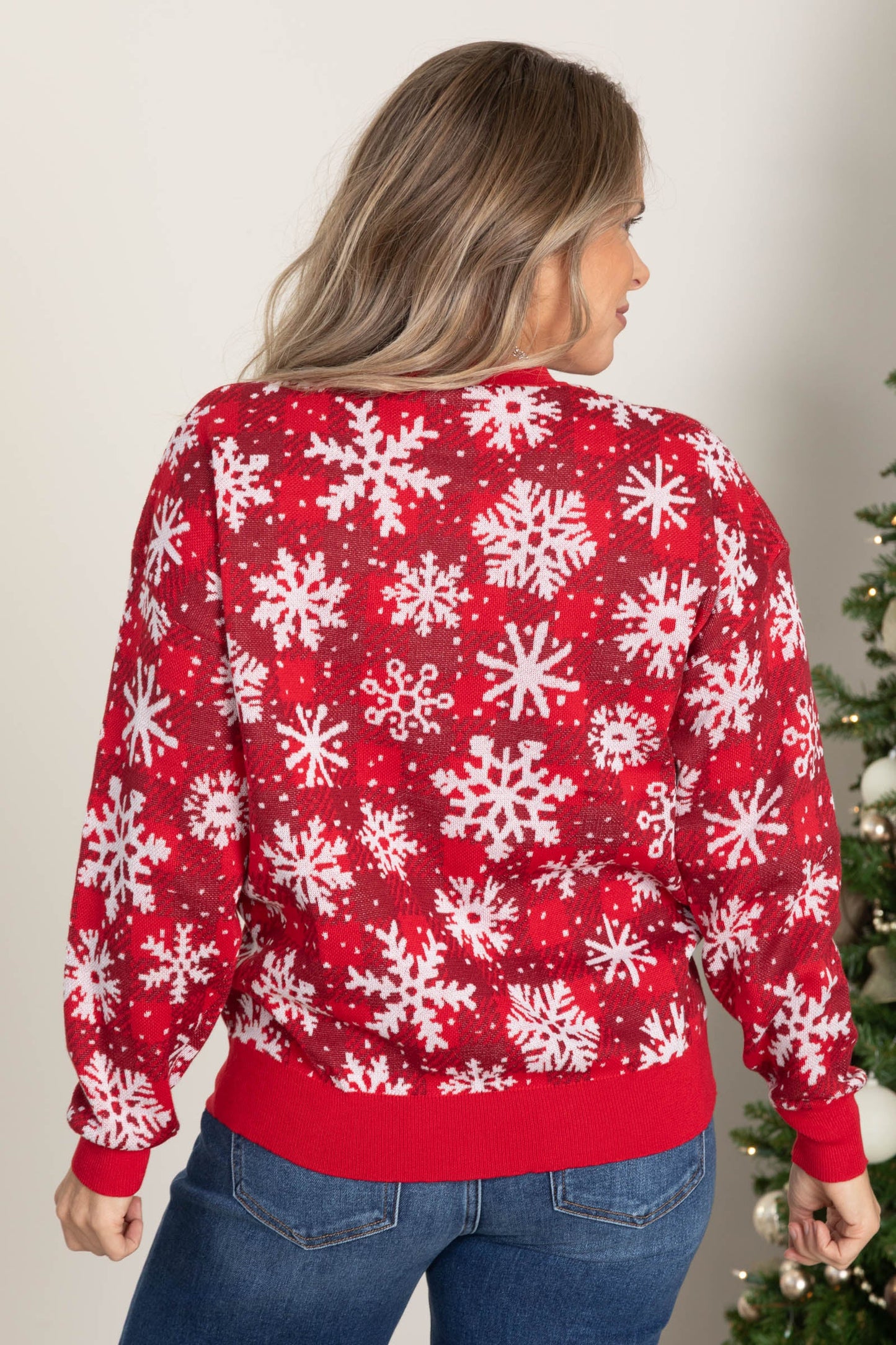 Red Varying Snowflakes Sweater