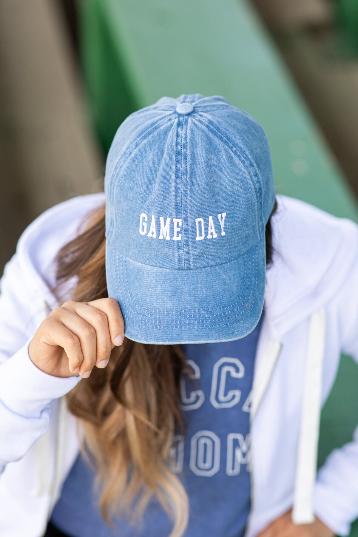 Dusty Blue Washed Game Day Baseball Hat