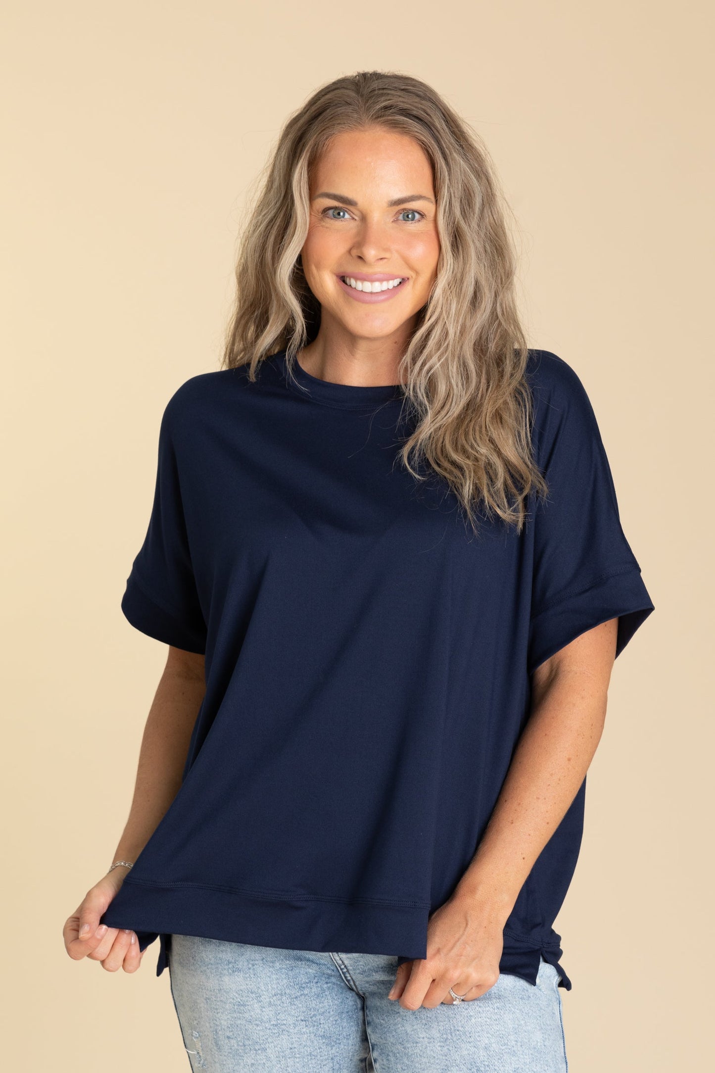 Ultracozy Short Sleeve Crewneck Knit Top