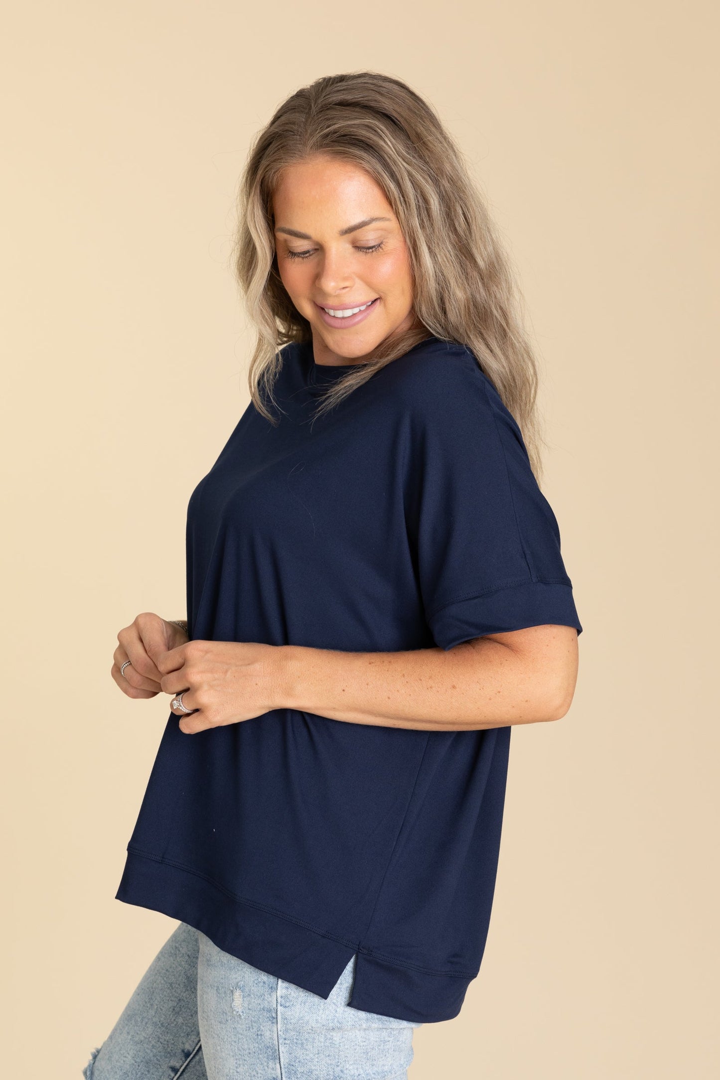 Ultracozy Short Sleeve Crewneck Knit Top