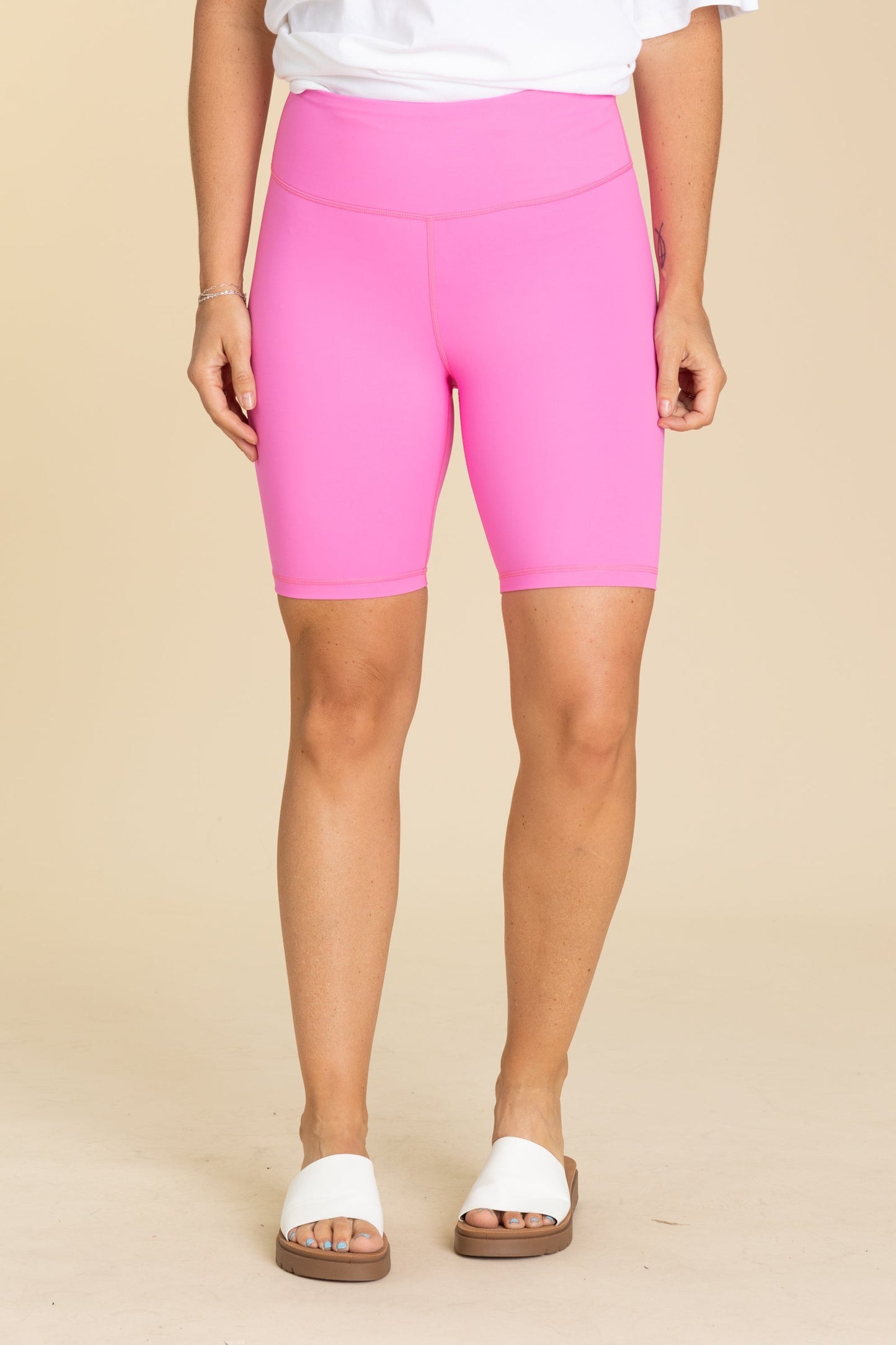 Active High Rise Matte Biker Shorts