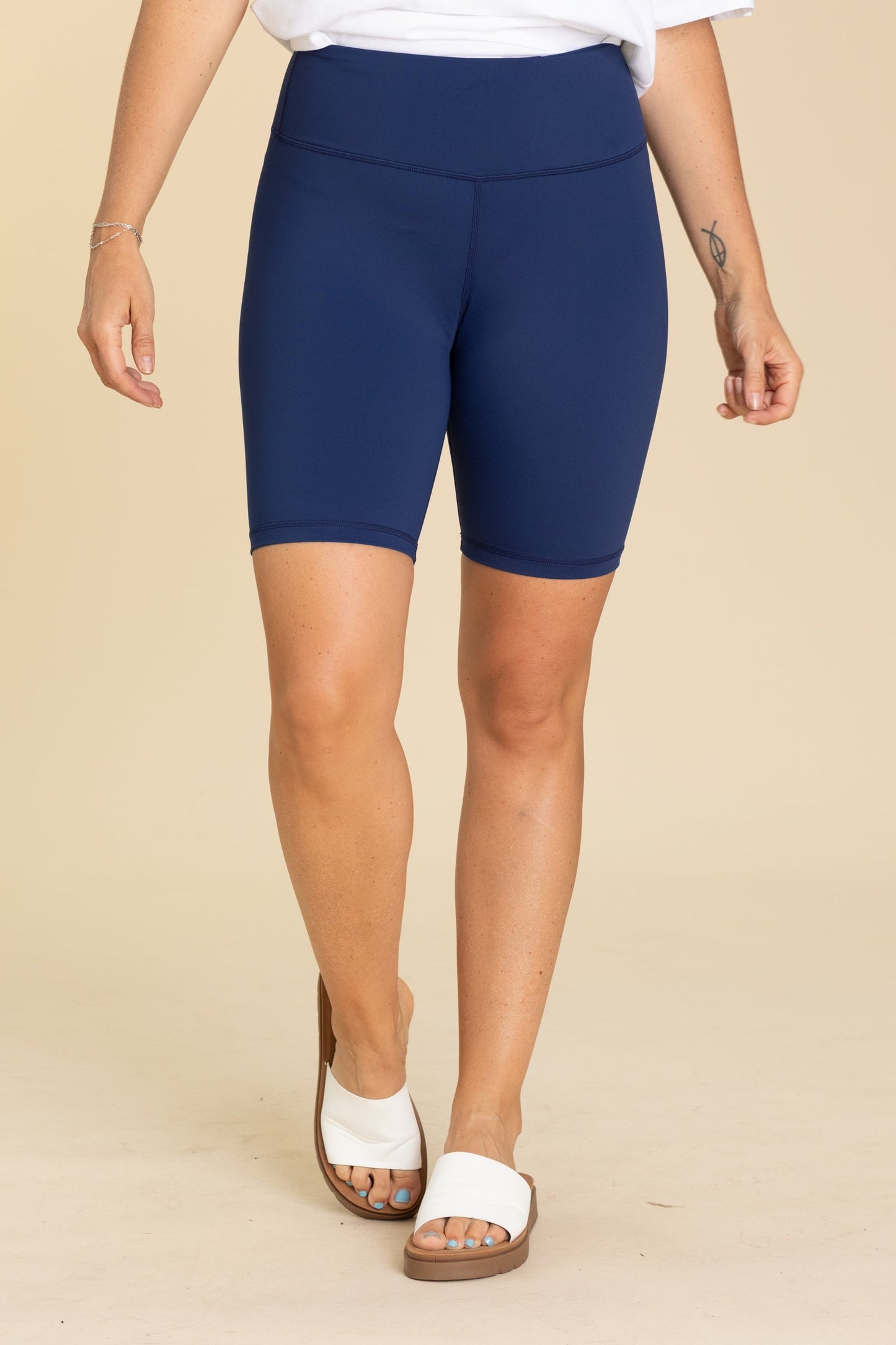 Active High Rise Matte Biker Shorts