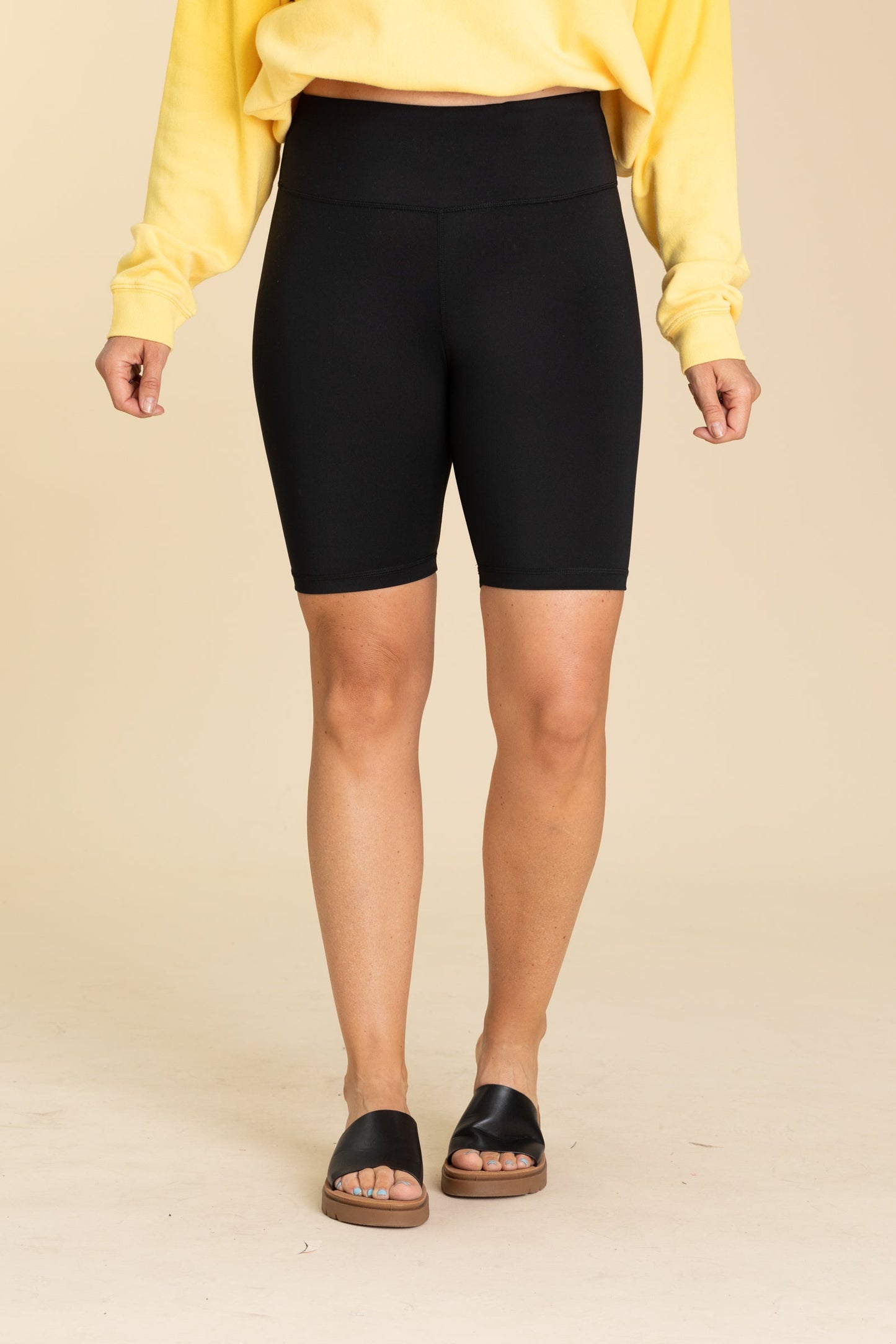 Active High Rise Matte Biker Shorts
