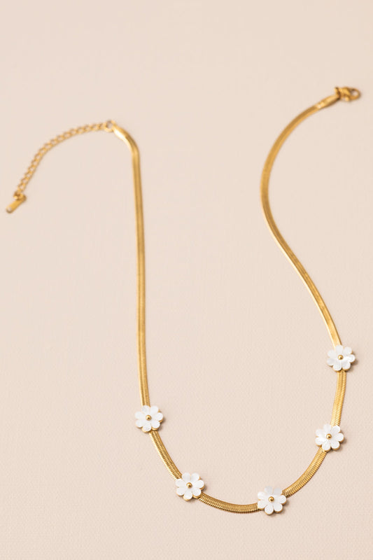 Herringbone Flower Necklace