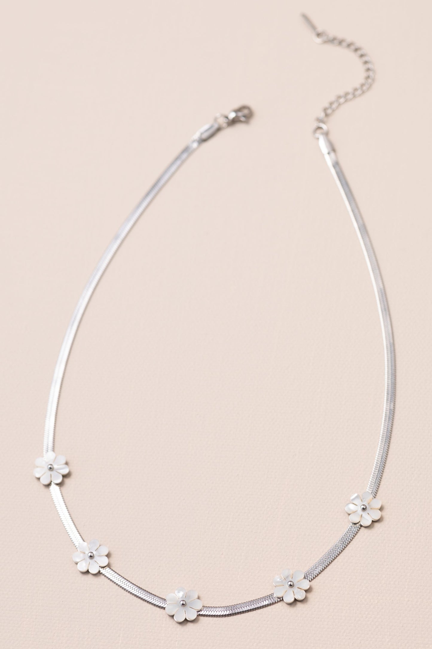 Herringbone Flower Necklace