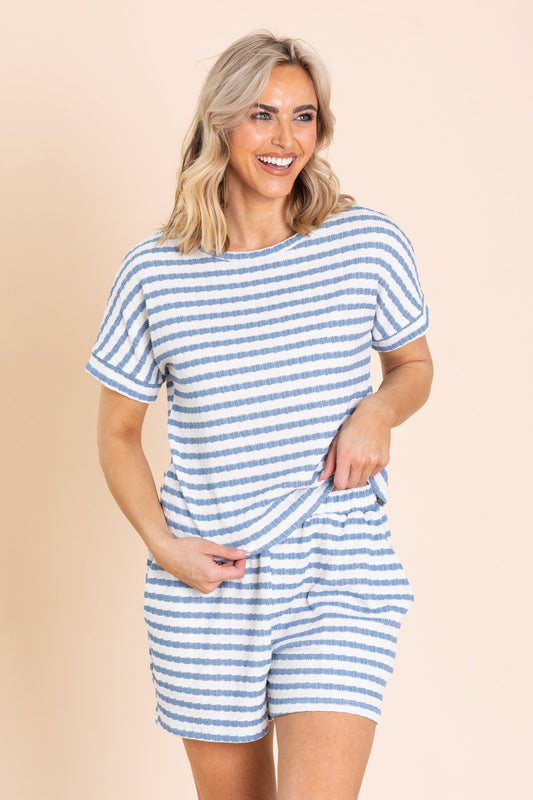 Textured Stripe Soft Knit Top