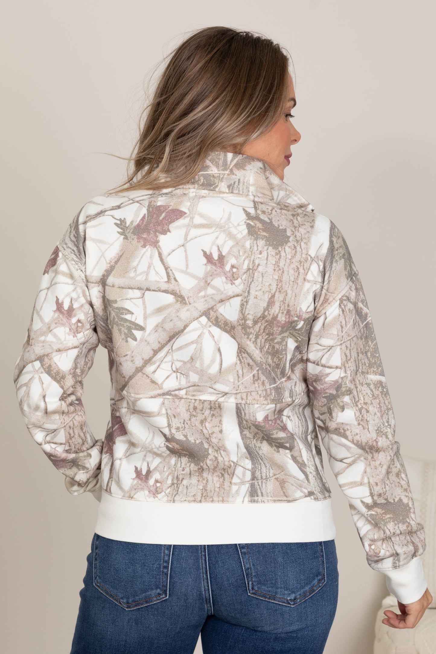 Mauve Camo Half Zip Sweatshirt