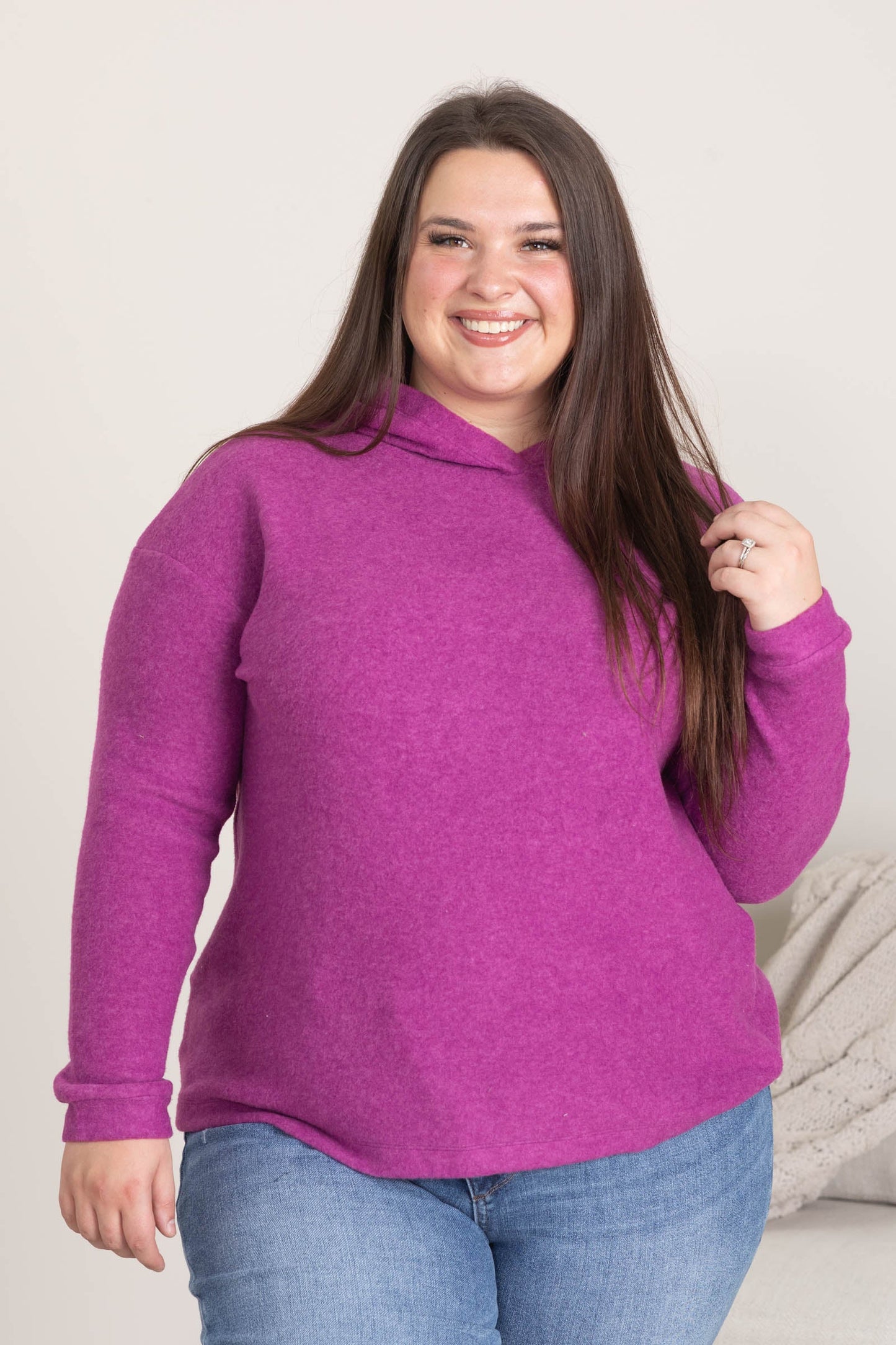 Hooded Brushed Melange Hacci Sweaters