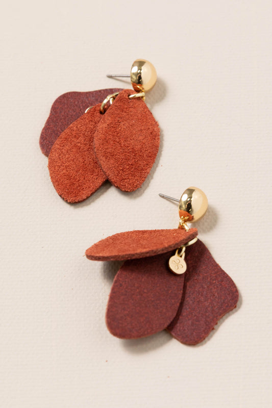 Gold Ginger Suede Weston Earrings