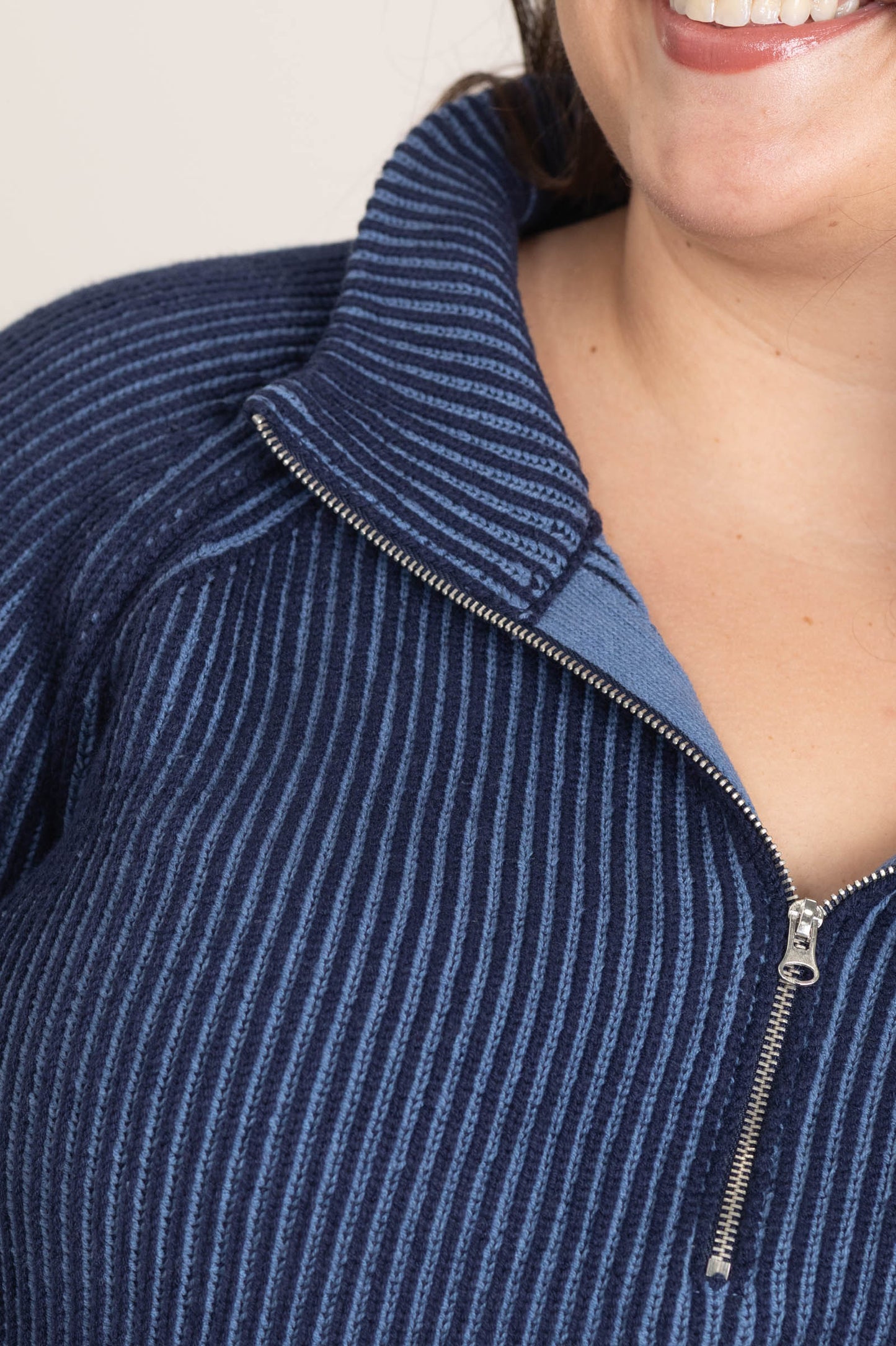 Two Tone Half Zip Sweater