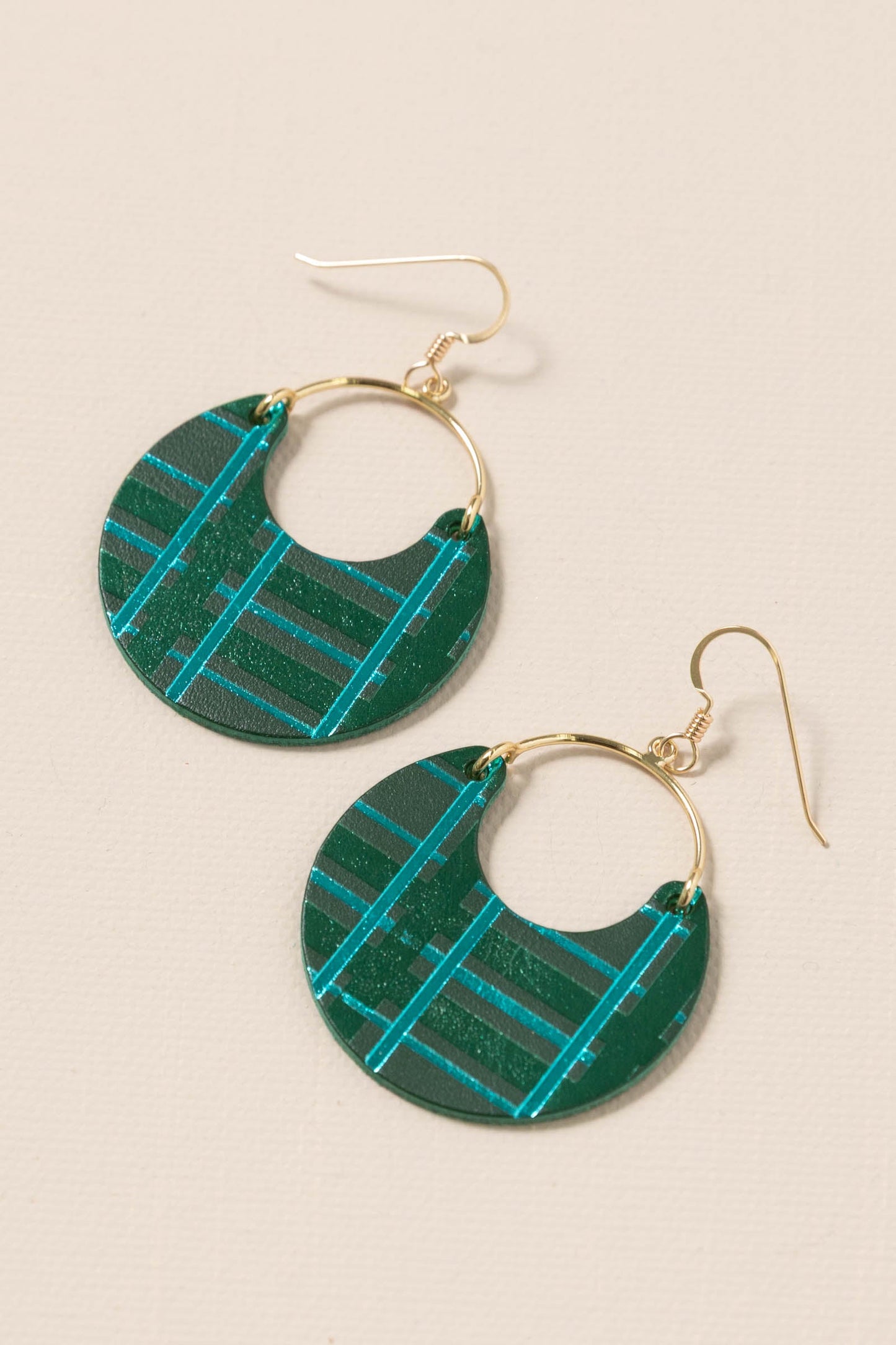 Evergreen Tartan Plaid Ninjas Earrings
