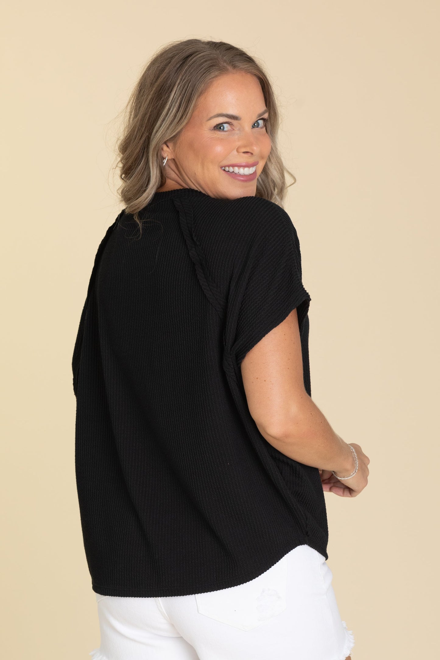 Ribbed Top With Seam Detail