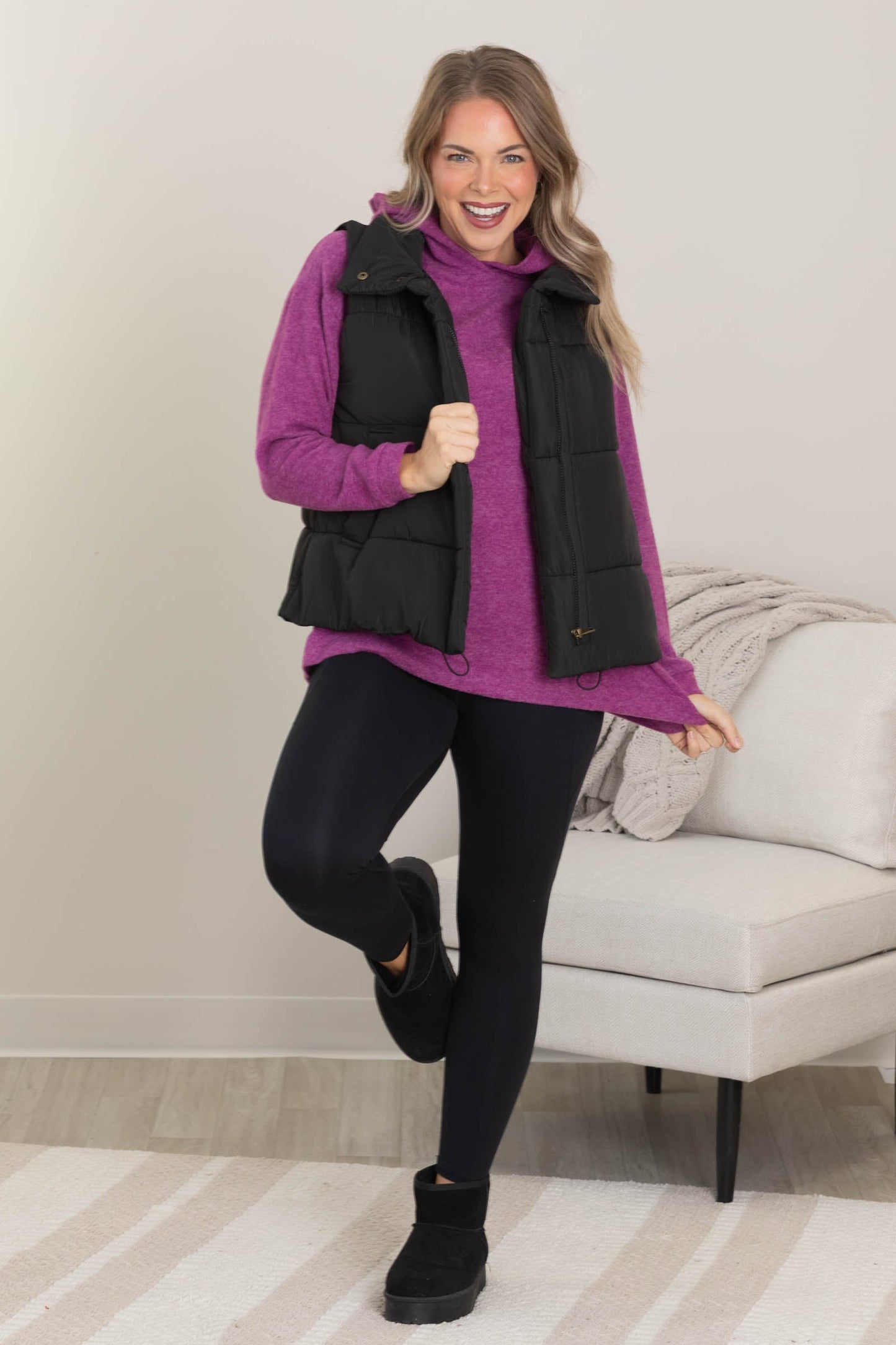 Hooded Brushed Melange Hacci Sweaters