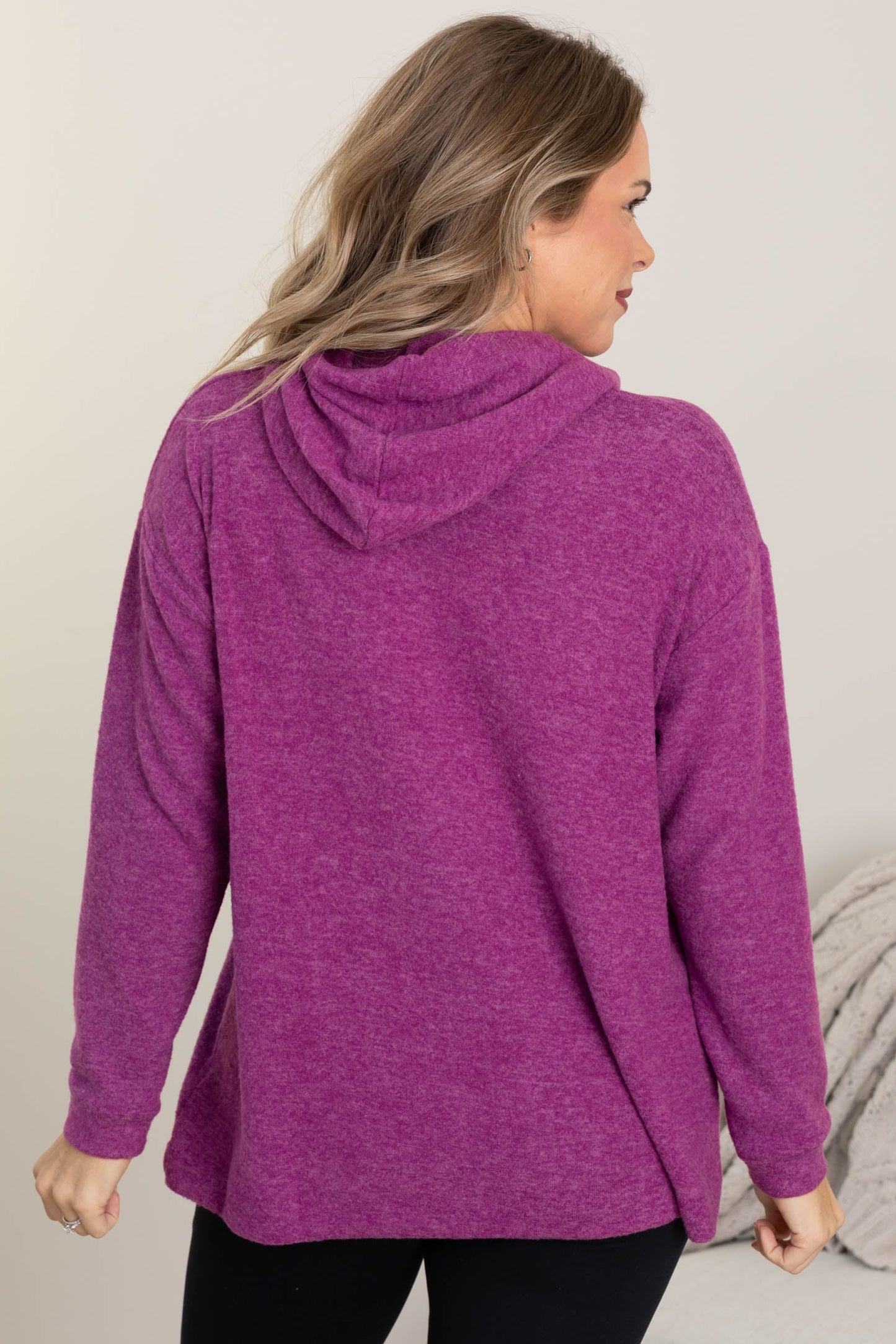 Hooded Brushed Melange Hacci Sweaters