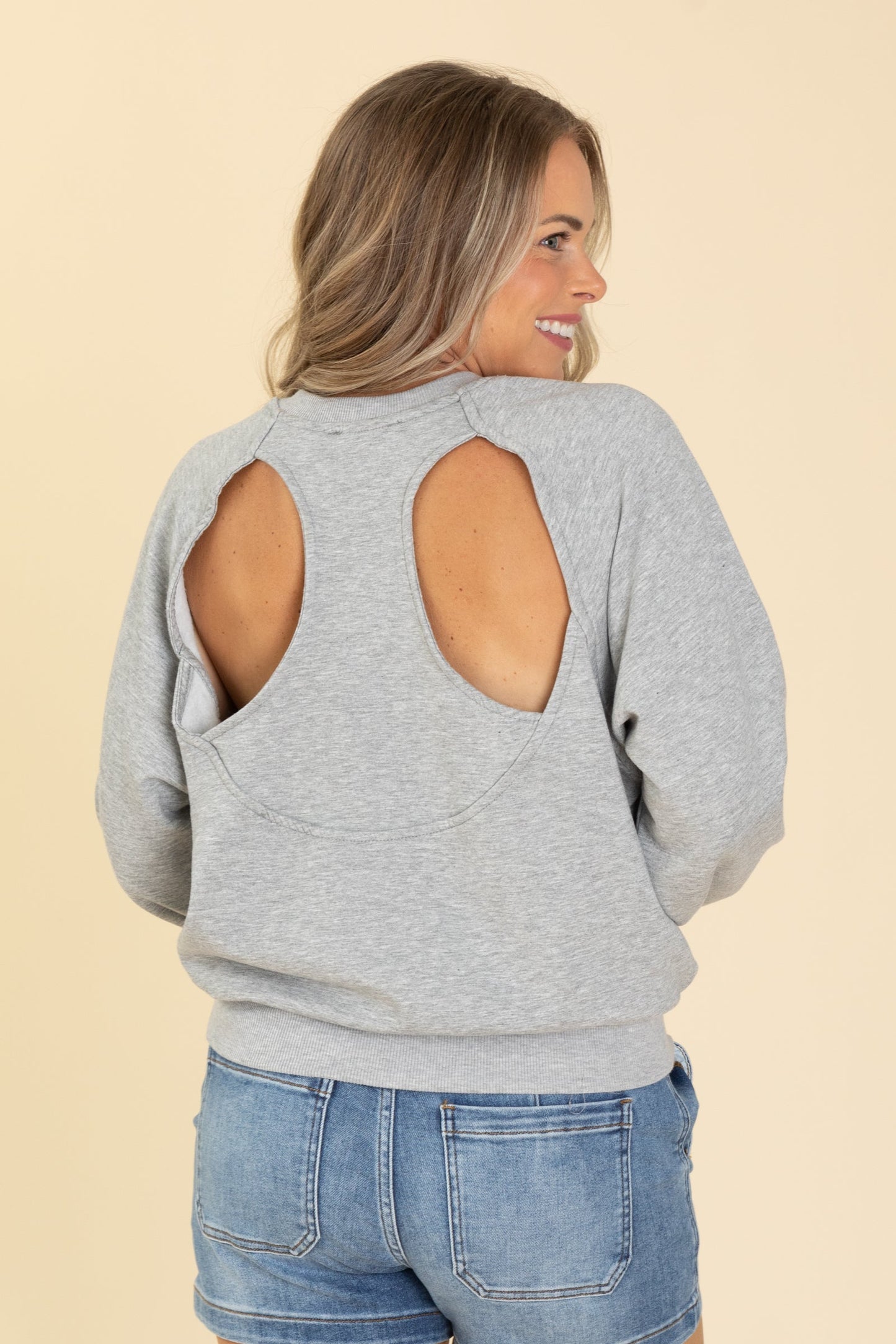 Knit Sweatshirt With Cut Out Back