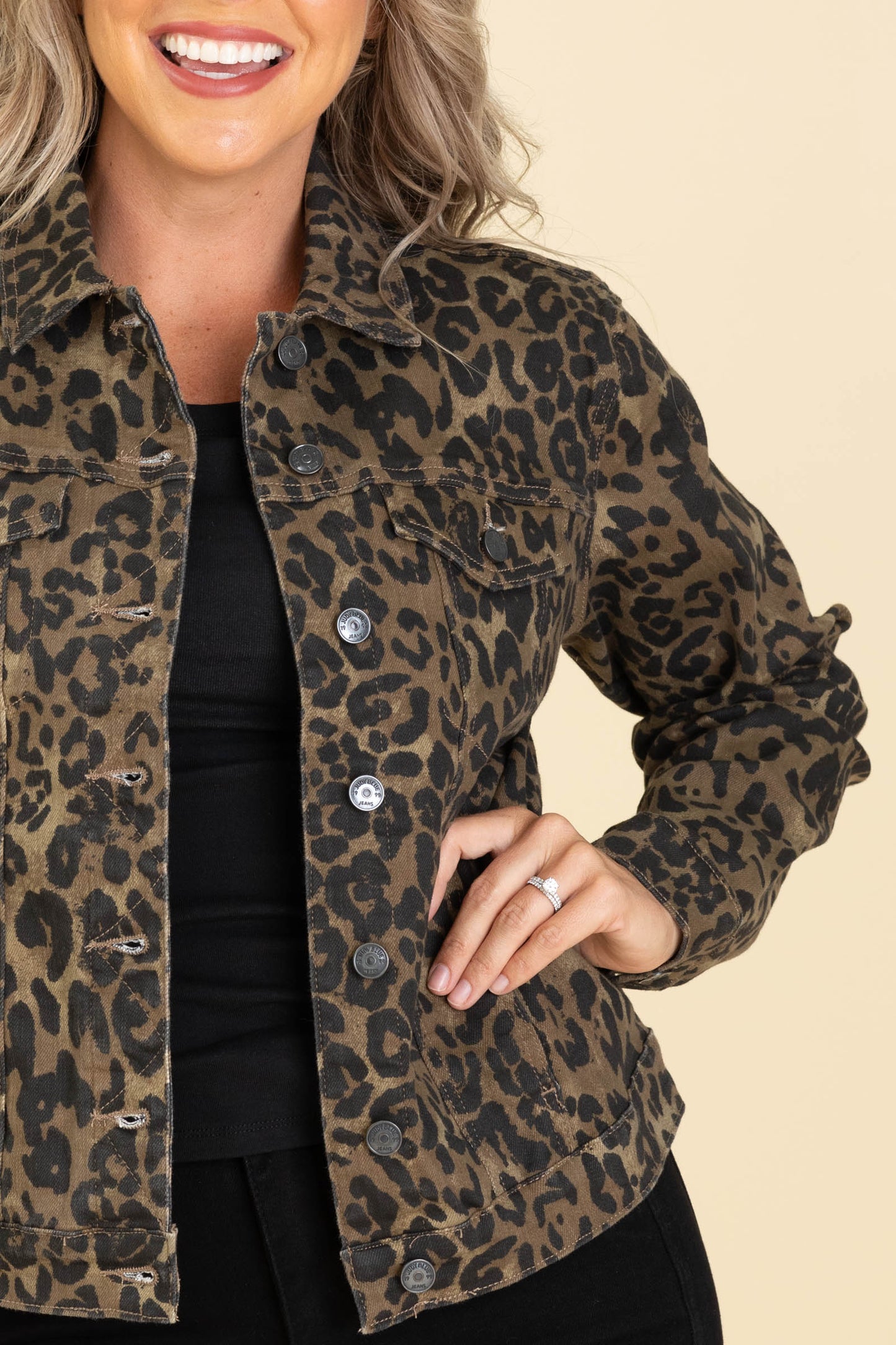 Judy Blue Leopard Denim Jacket