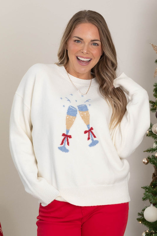 Cream Champagne Graphic Sweater