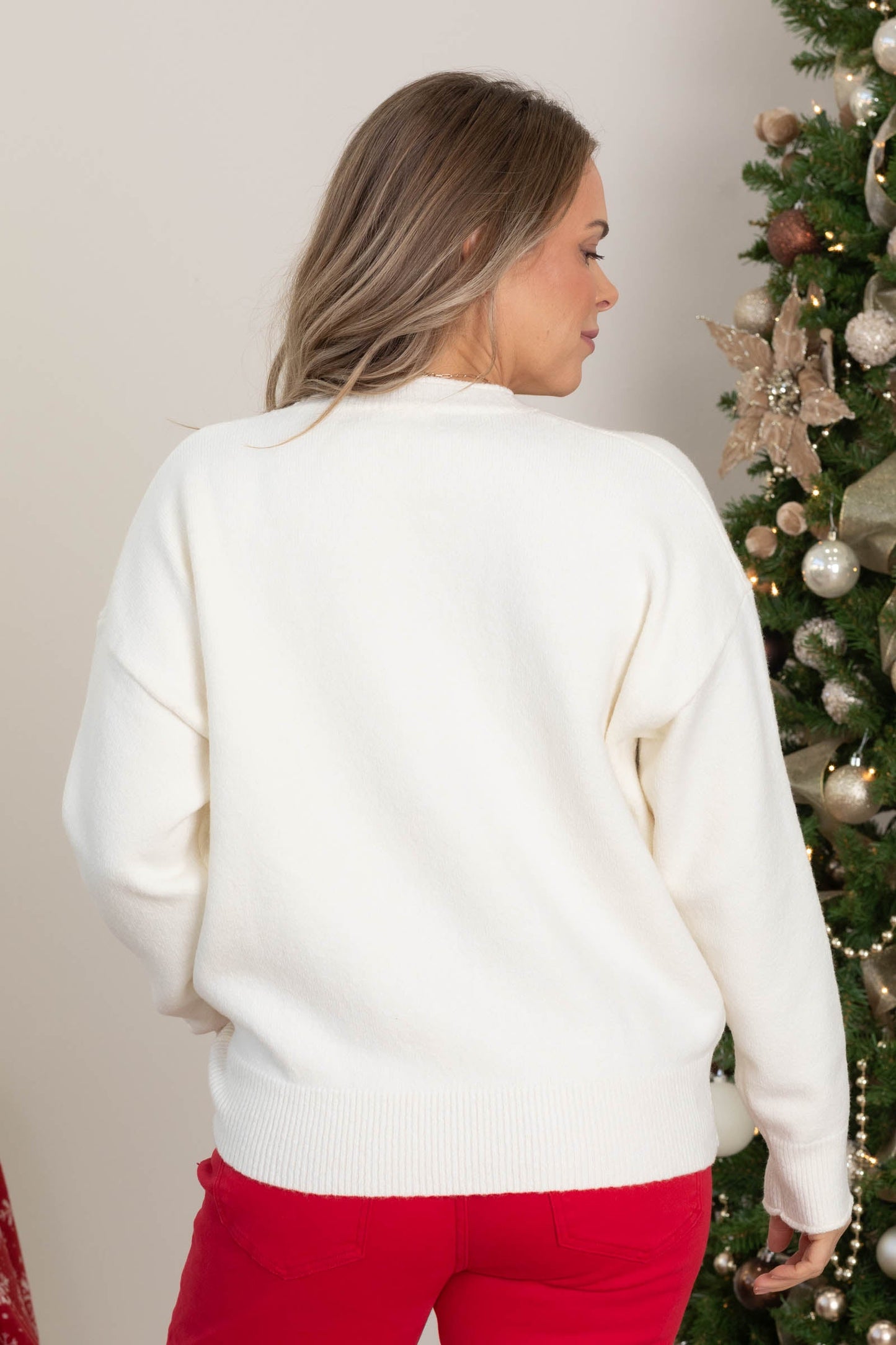 Cream Champagne Graphic Sweater